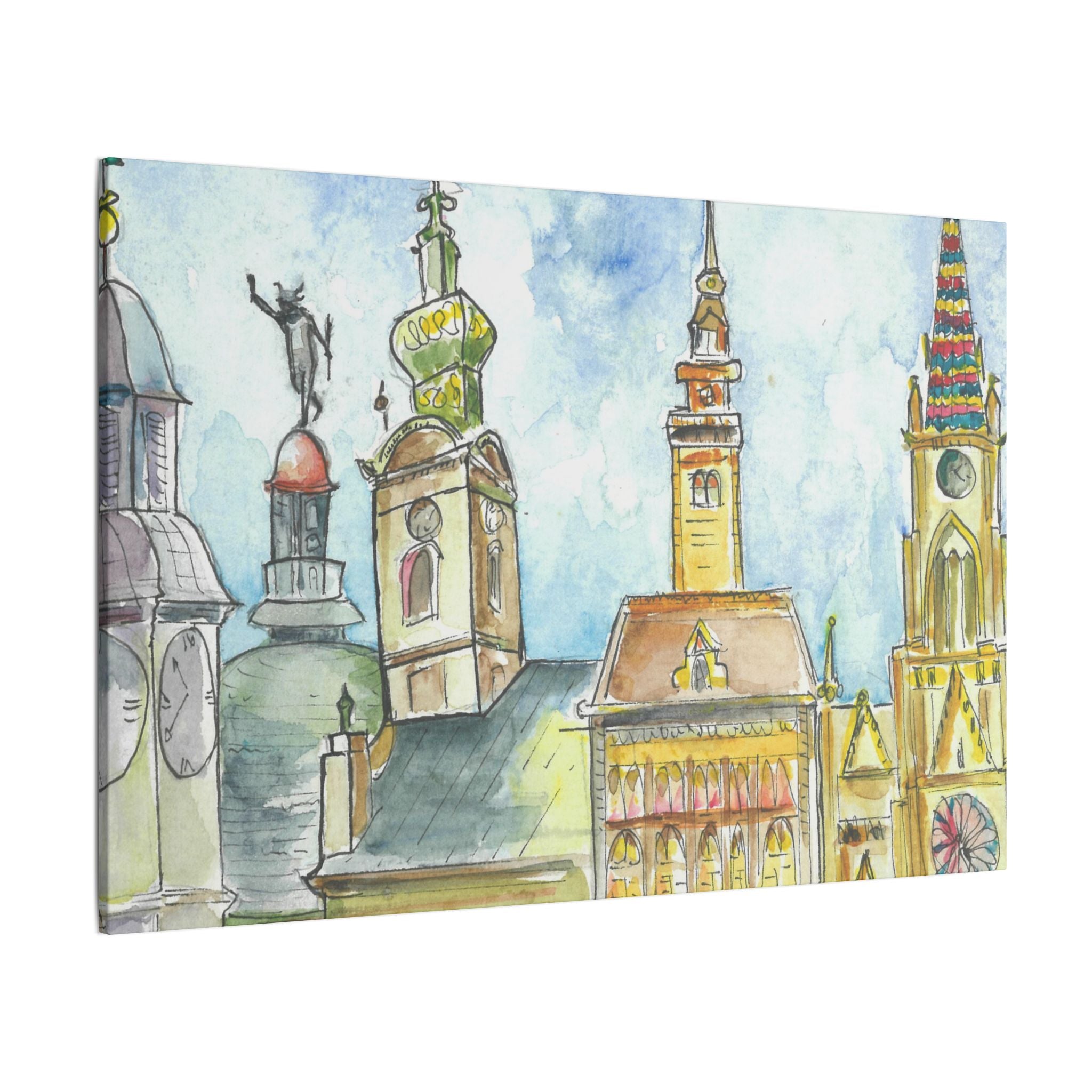 Large Colourful Wall Art, Canvas Prints, For Office, Bedroom or Living Room, or Special Gift #95 Beautiful Novi Sad - Serbia