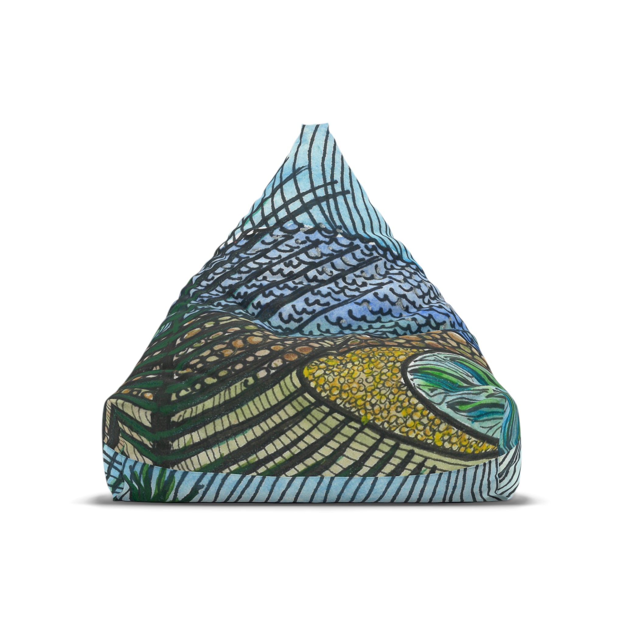 Bean Bag Chair Covers For Indoor & Outdoor Spaces - 2 Sizes - Exciting Abstract Design #47 Cottesloe