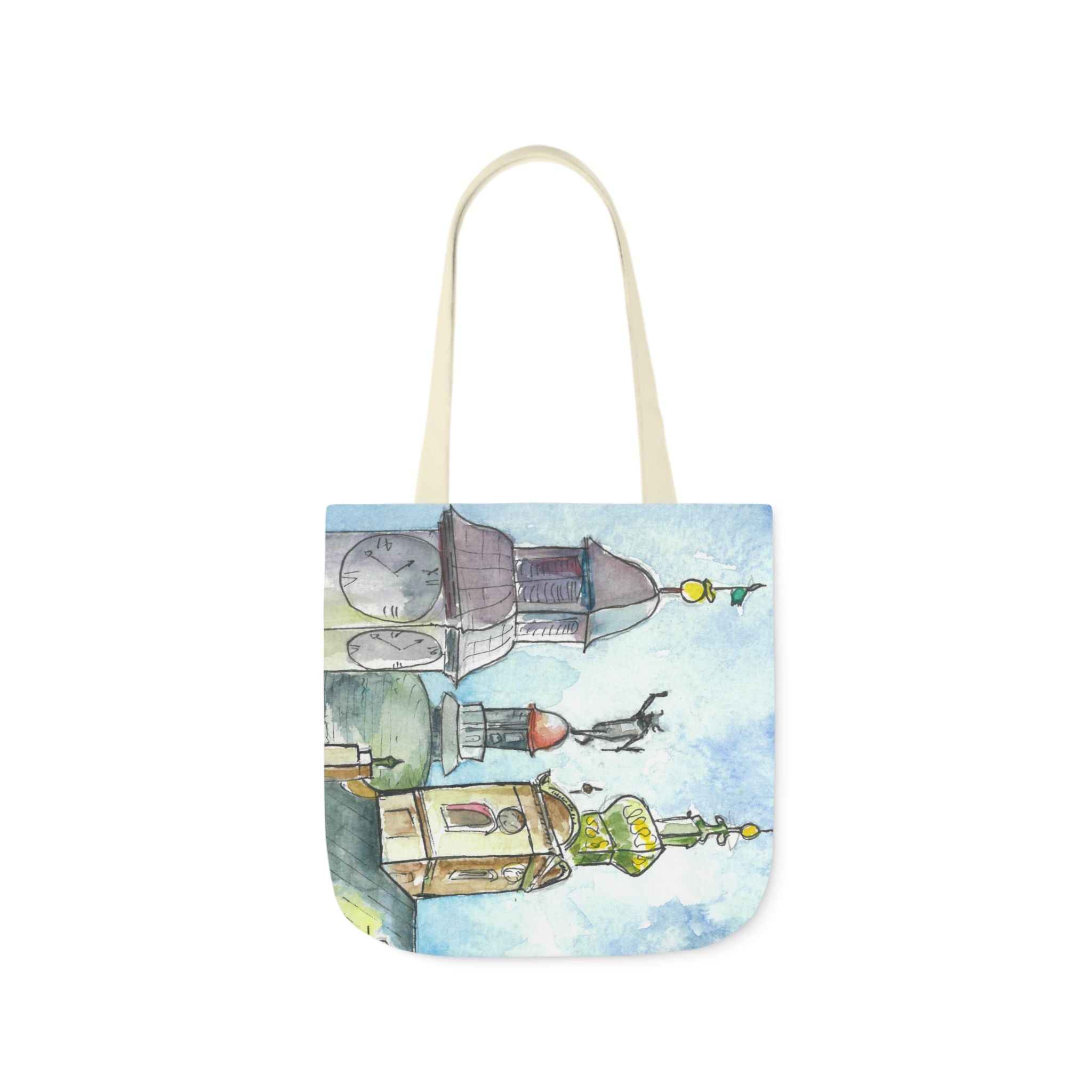 Canvas Tote Bags, Colourful Abstract Designs, 5-Color Straps, 3 Sizes.  For Family and friends or a Special Gift #95 Beautiful Novi Sad