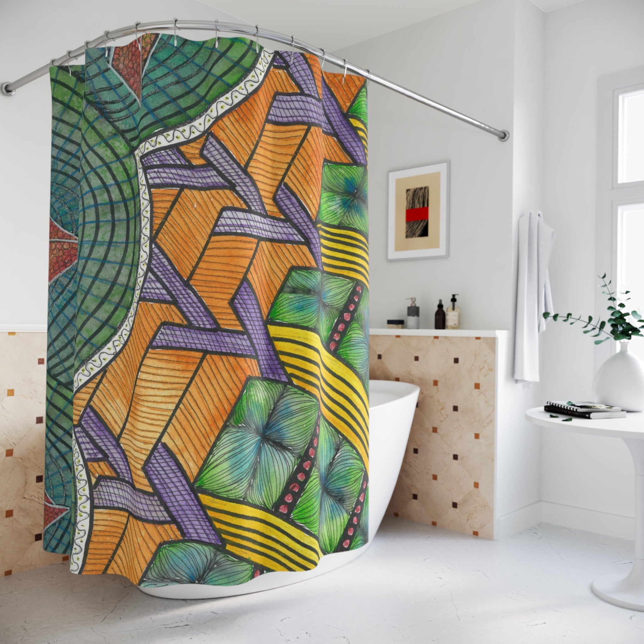Beautiful Shower Curtains to Refresh Your Bathroom. Colourful Abstract Designs. Perfect For Your Bathroom or Special House-Warming Gift #31 T'Eye Land