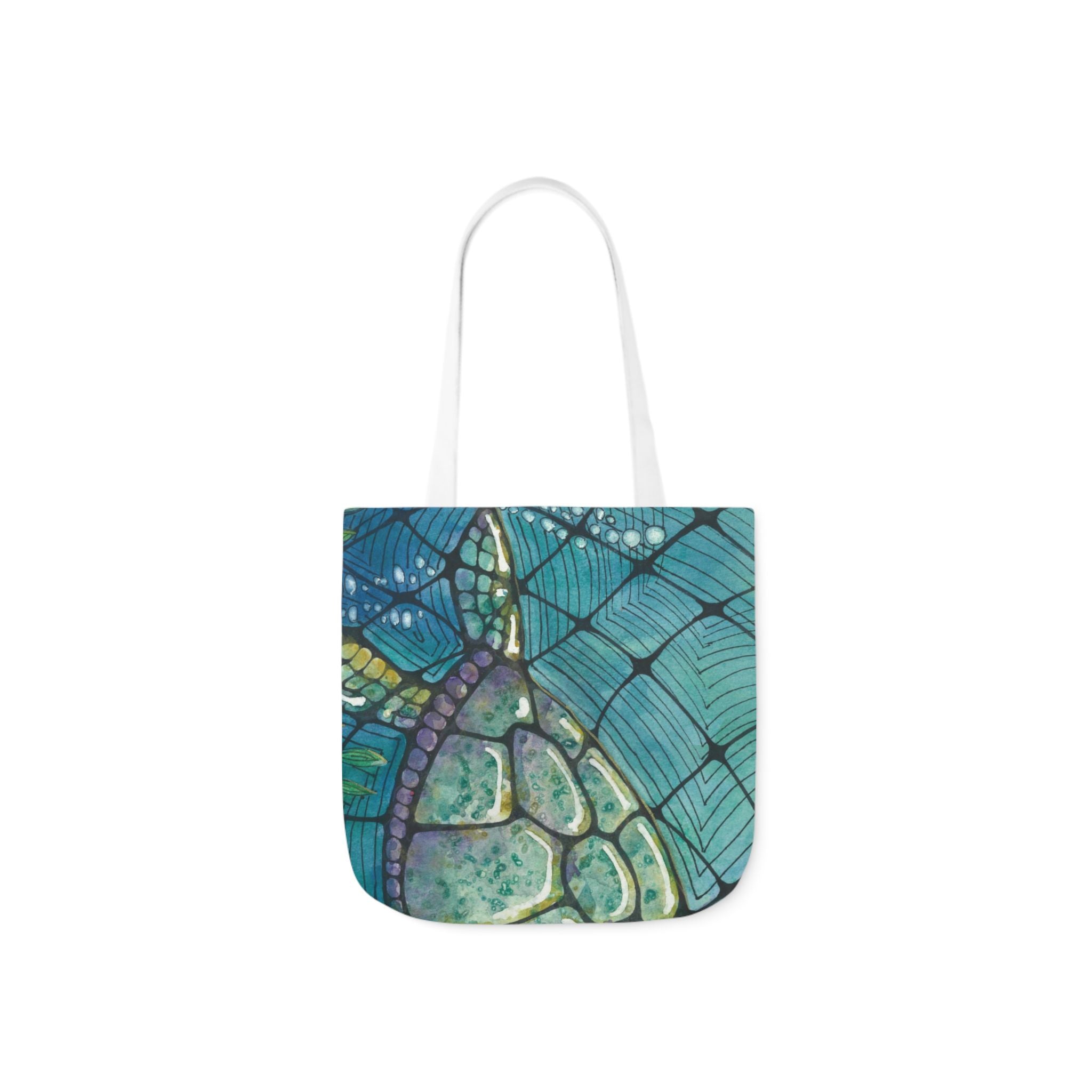 Canvas Tote Bags, Colourful Abstract Designs, 5-Color Straps, 3 Sizes.  For Family and friends or a Special Gift #73 Turtling Along