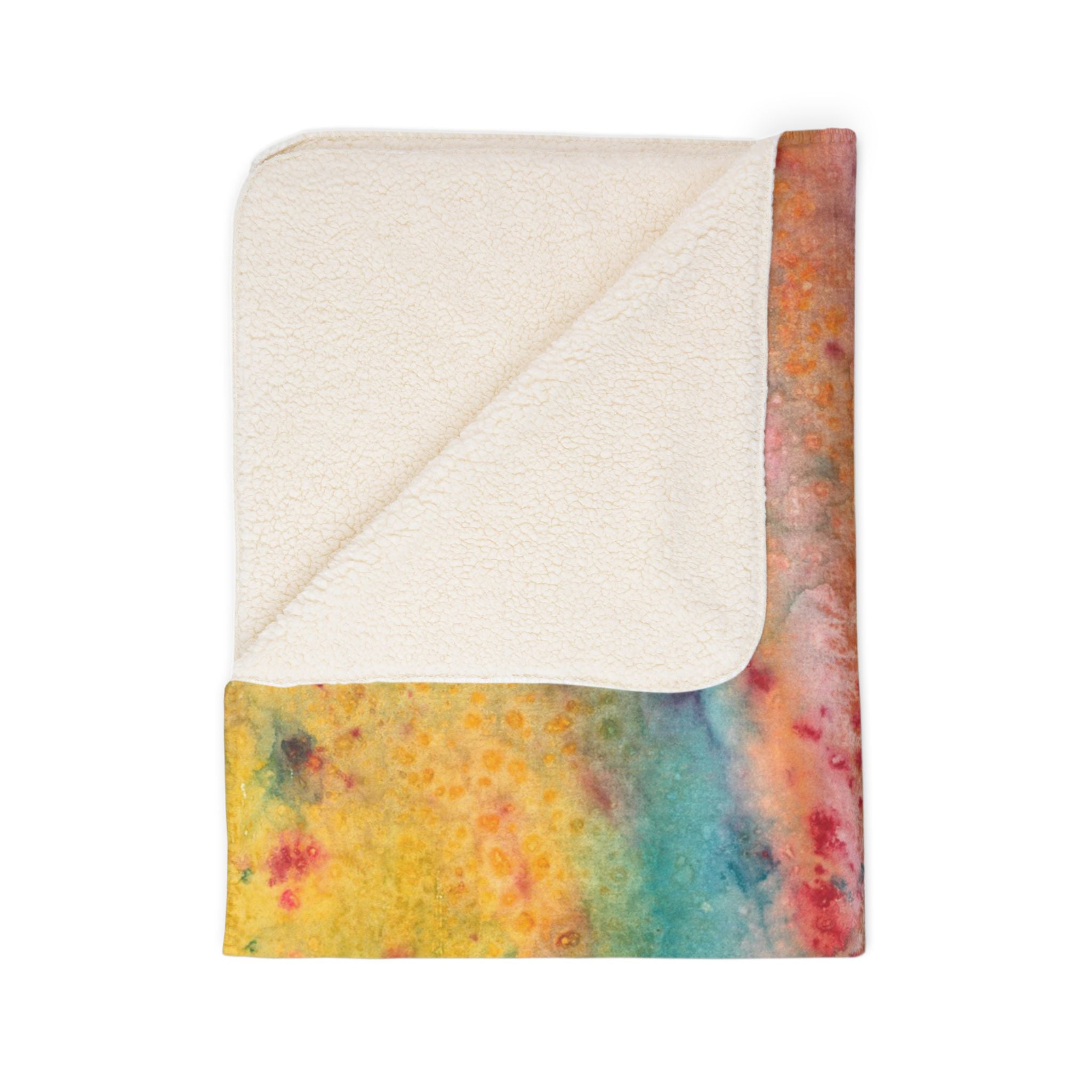 Fleece Throw Blanket, Textured Sherpa Underside, Hemmed, 2 Sizes. Colourful Abstract Design. Perfect for Bedroom, Living Room, or Special Gift #96 Love Friendship Integrity