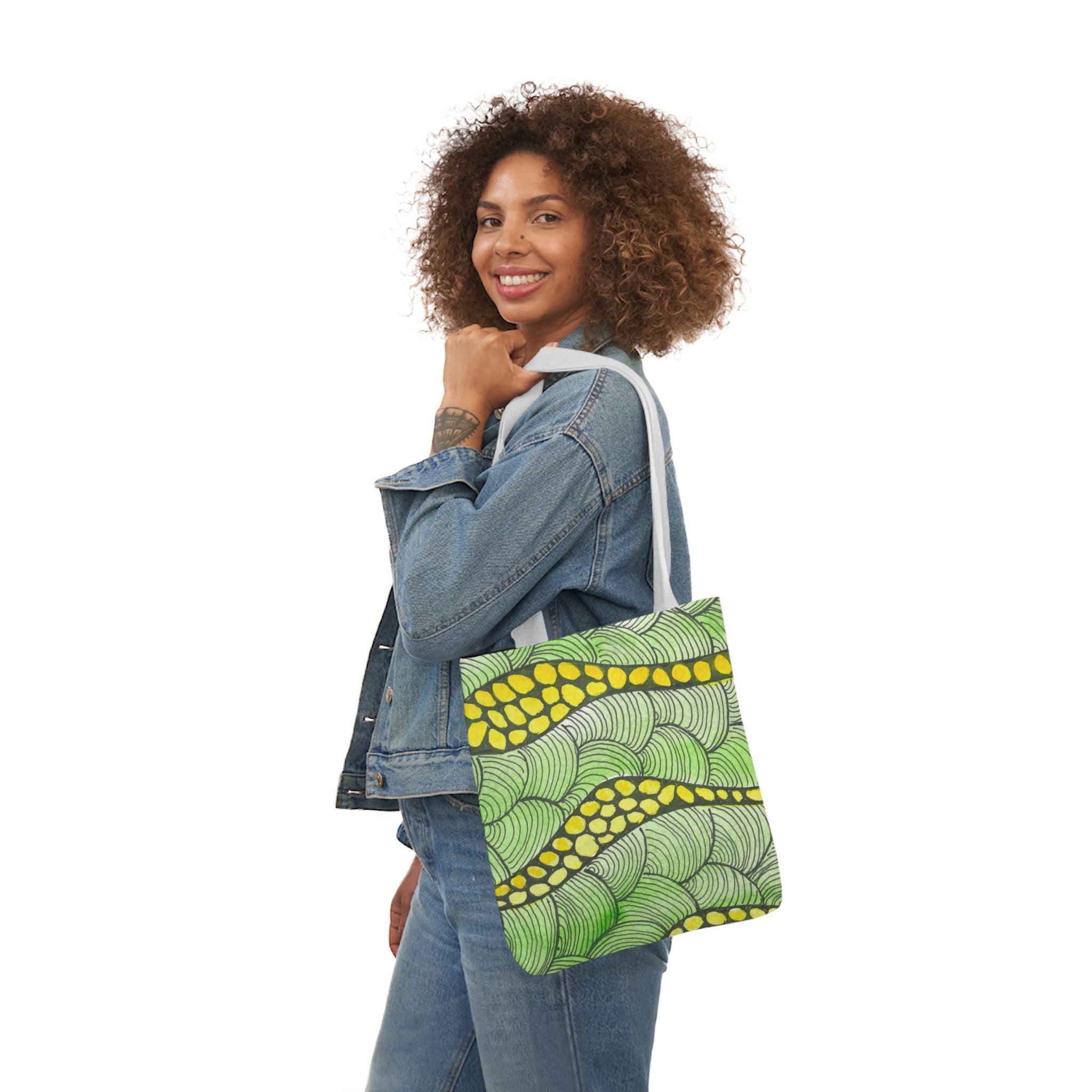 Canvas Tote Bags, Colourful Abstract Designs, 5-Color Straps, 3 Sizes.  For Family and friends or a Special Gift #13 Watcha Thinking