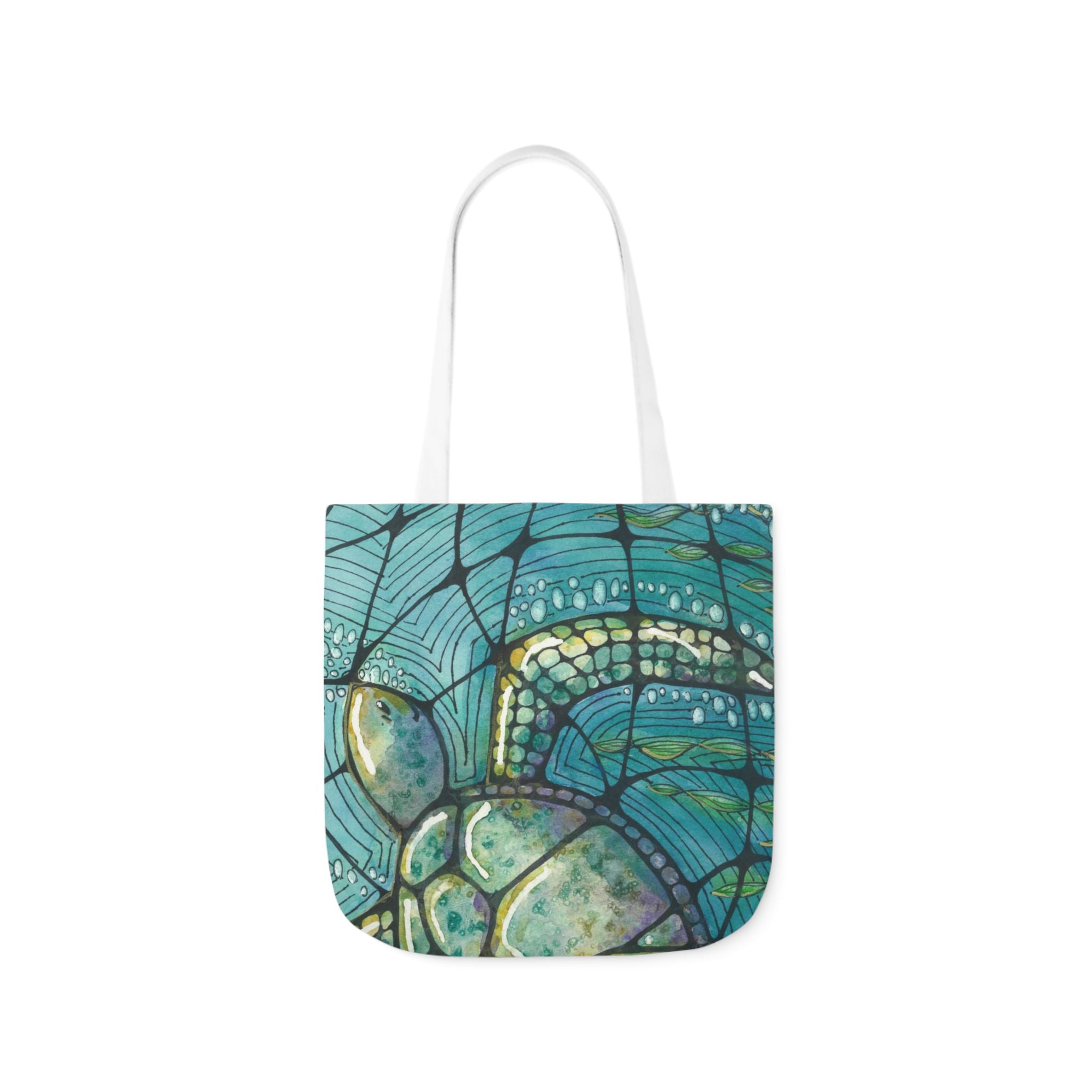 Canvas Tote Bags, Colourful Abstract Designs, 5-Color Straps, 3 Sizes.  For Family and friends or a Special Gift #73 Turtling Along