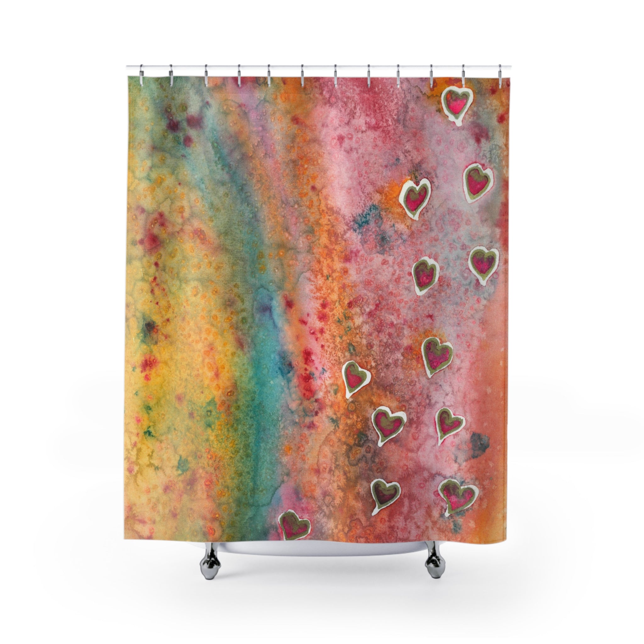 Beautiful Shower Curtains to Refresh Your Bathroom. Colourful Abstract Designs. Perfect For Your Bathroom or Special House-Warming Gift #96 Love Friendship Integrity