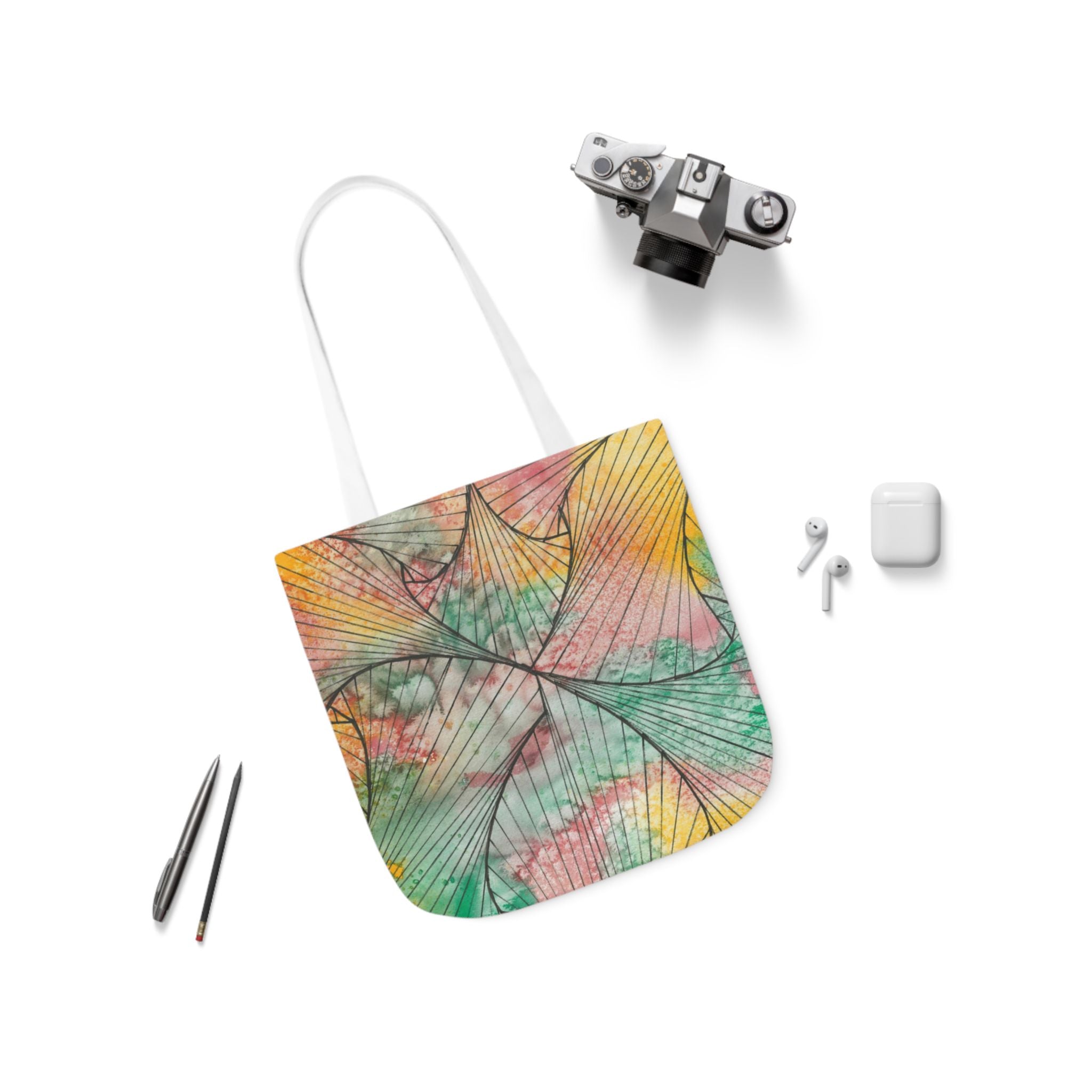 Canvas Tote Bags, Colourful Abstract Designs, 5-Color Straps, 3 Sizes.  For Family and friends or a Special Gift #70 Whats It All About Alfie