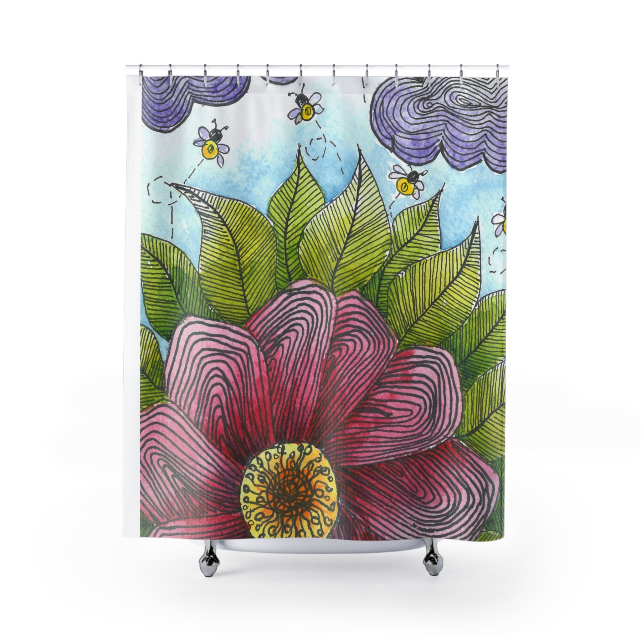 Beautiful Shower Curtains to Refresh Your Bathroom. Colourful Abstract Designs. Perfect For Your Bathroom or Special House-Warming Gift #4 Bloom'n