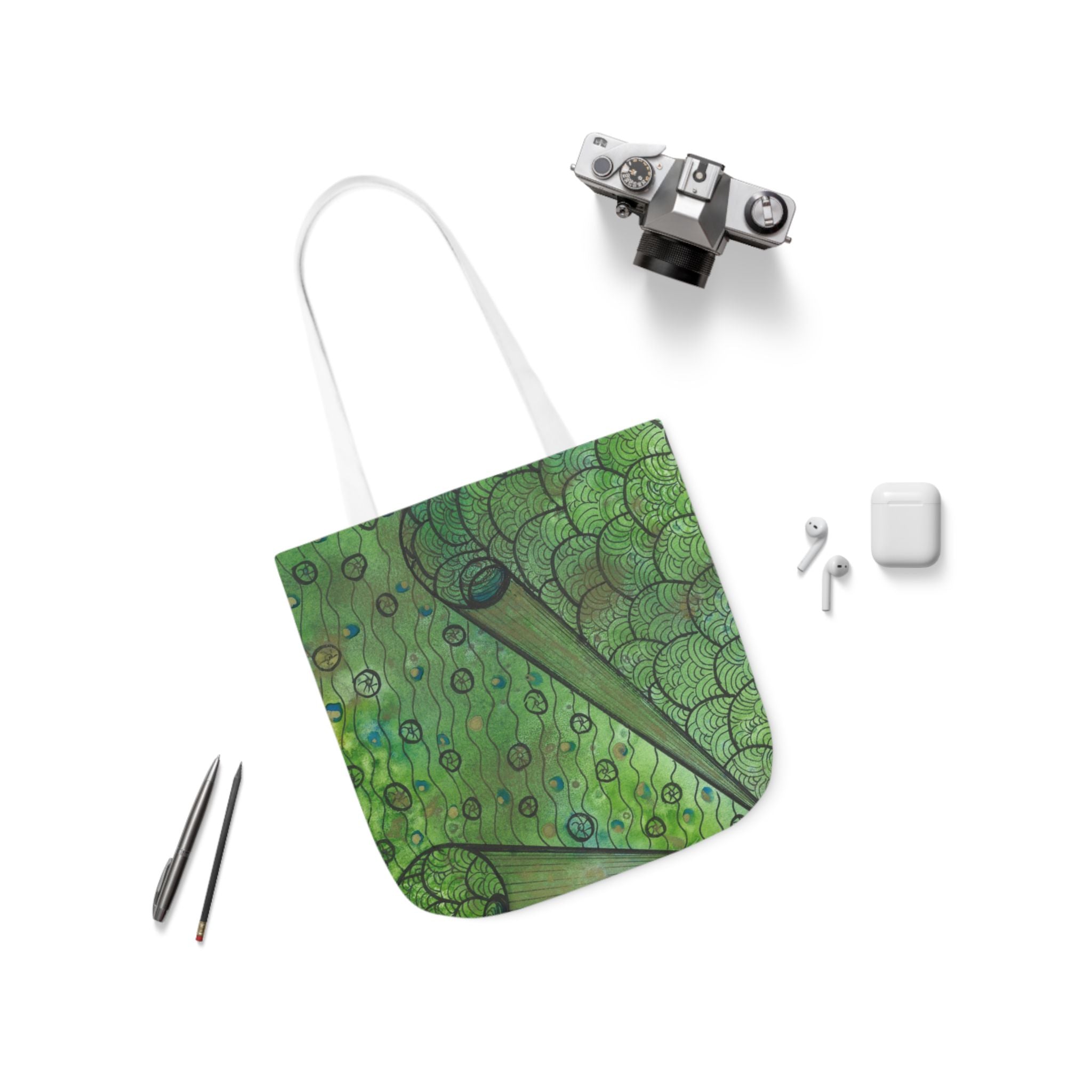 Canvas Tote Bags, Colourful Abstract Designs, 5-Color Straps, 3 Sizes.  For Family and friends or a Special Gift #69 New Horizons