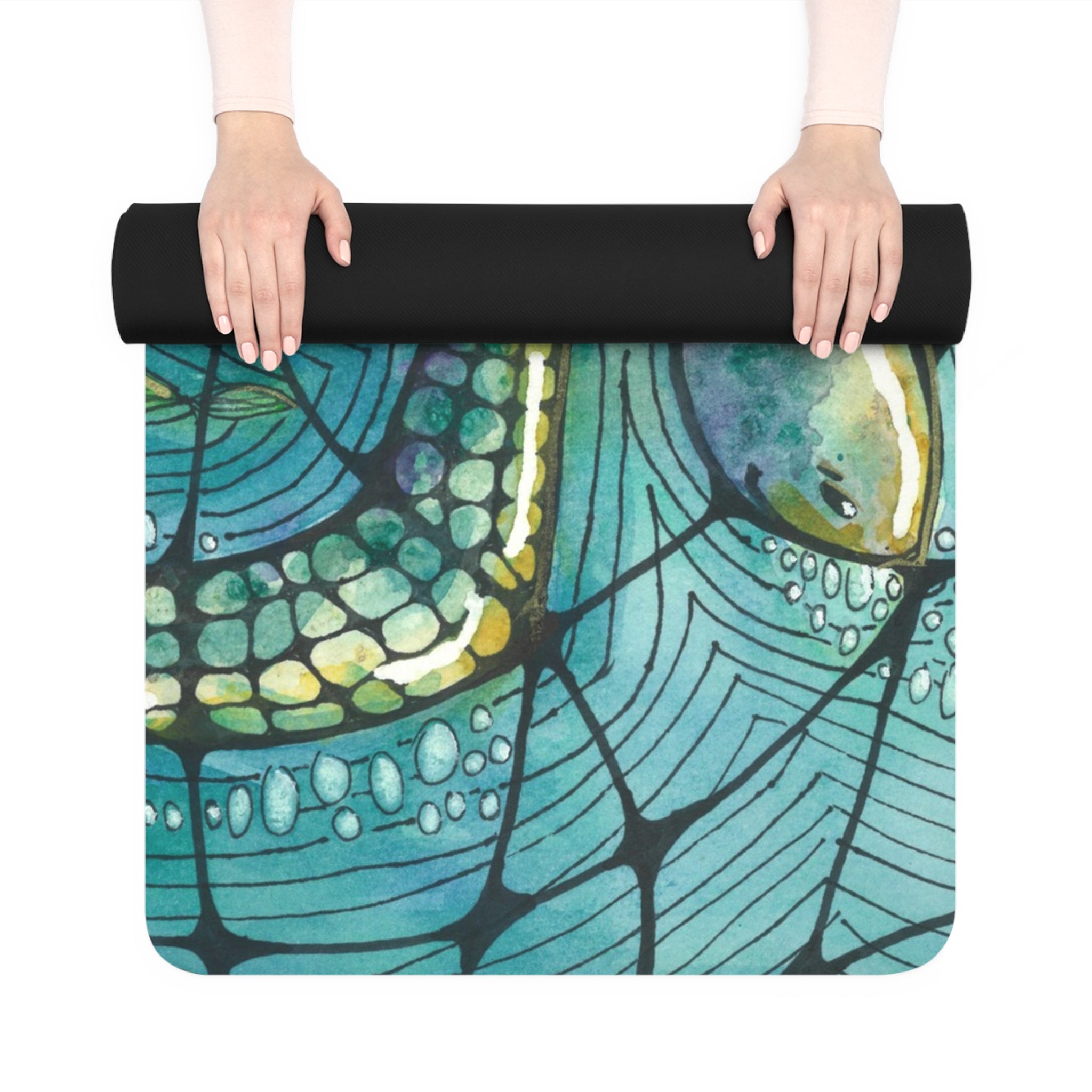 Yoga Mats and Gym Mats. Colourful Abstract Designs. Perfect for Home, Yoga or Gym Class, or a Special Gift #73 Turtling Along