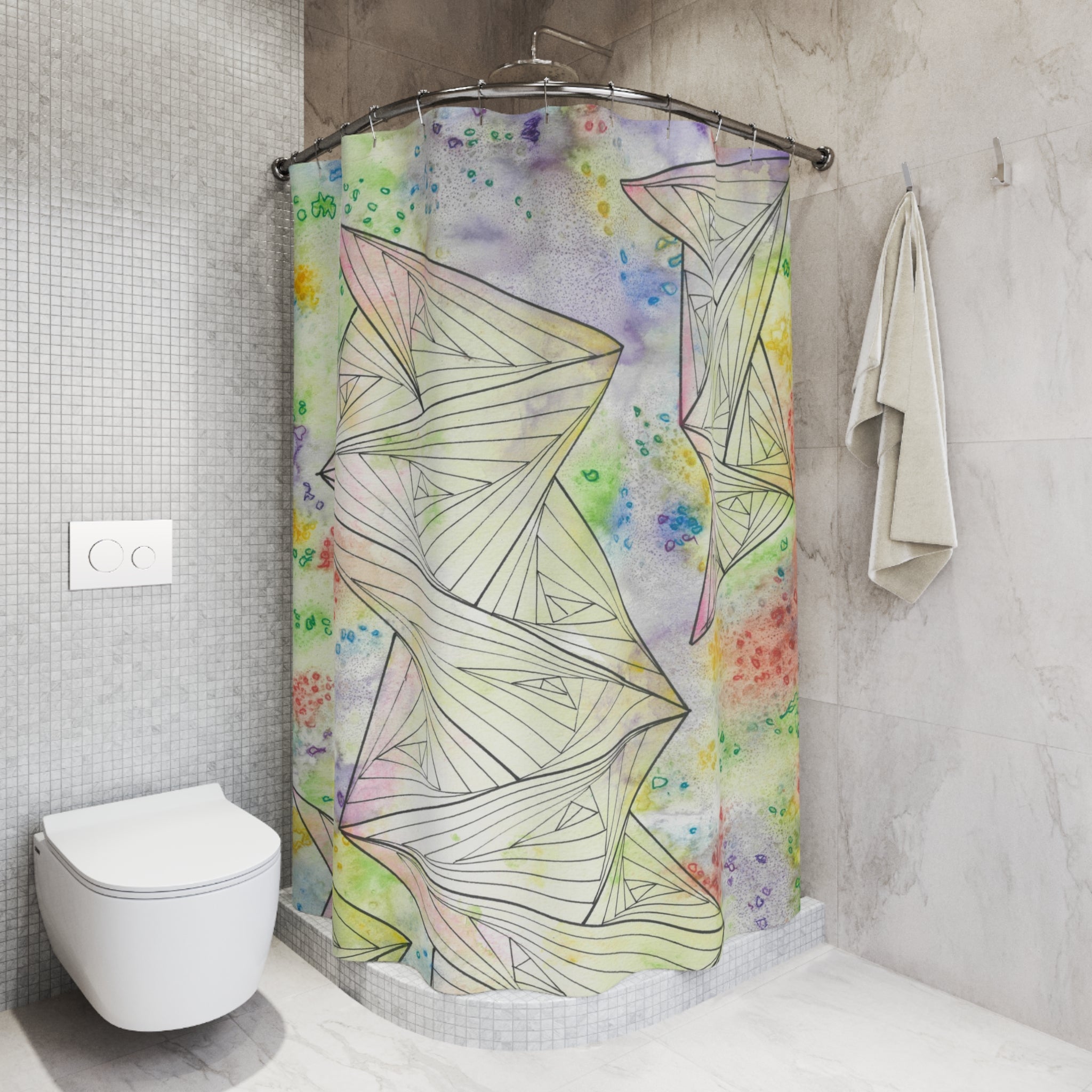 Beautiful Shower Curtains to Refresh Your Bathroom. Colourful Abstract Designs. Perfect For Your Bathroom or Special House-Warming Gift #59 Your Choice