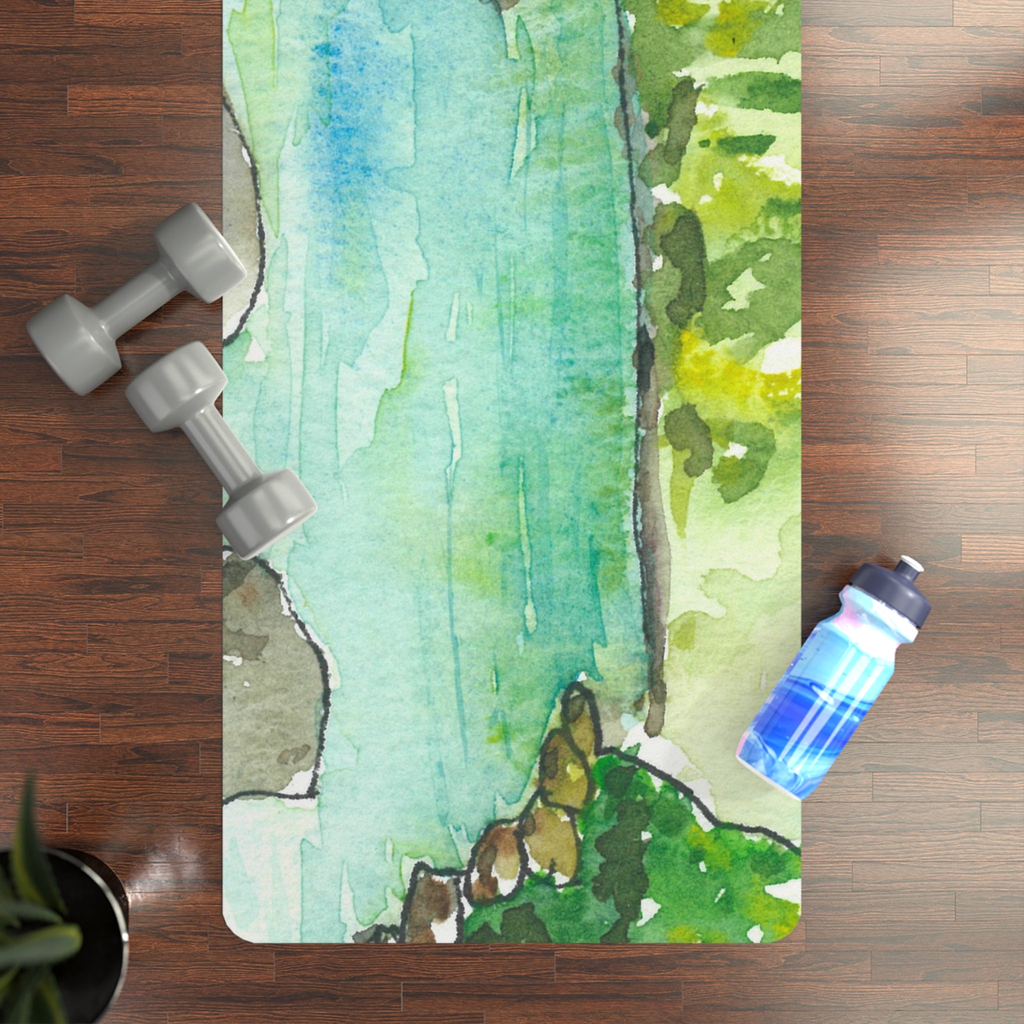 Yoga Mats and Gym Mats. Colourful Abstract Designs. Perfect for Home, Yoga or Gym Class, or a Special Gift #88 Tara River