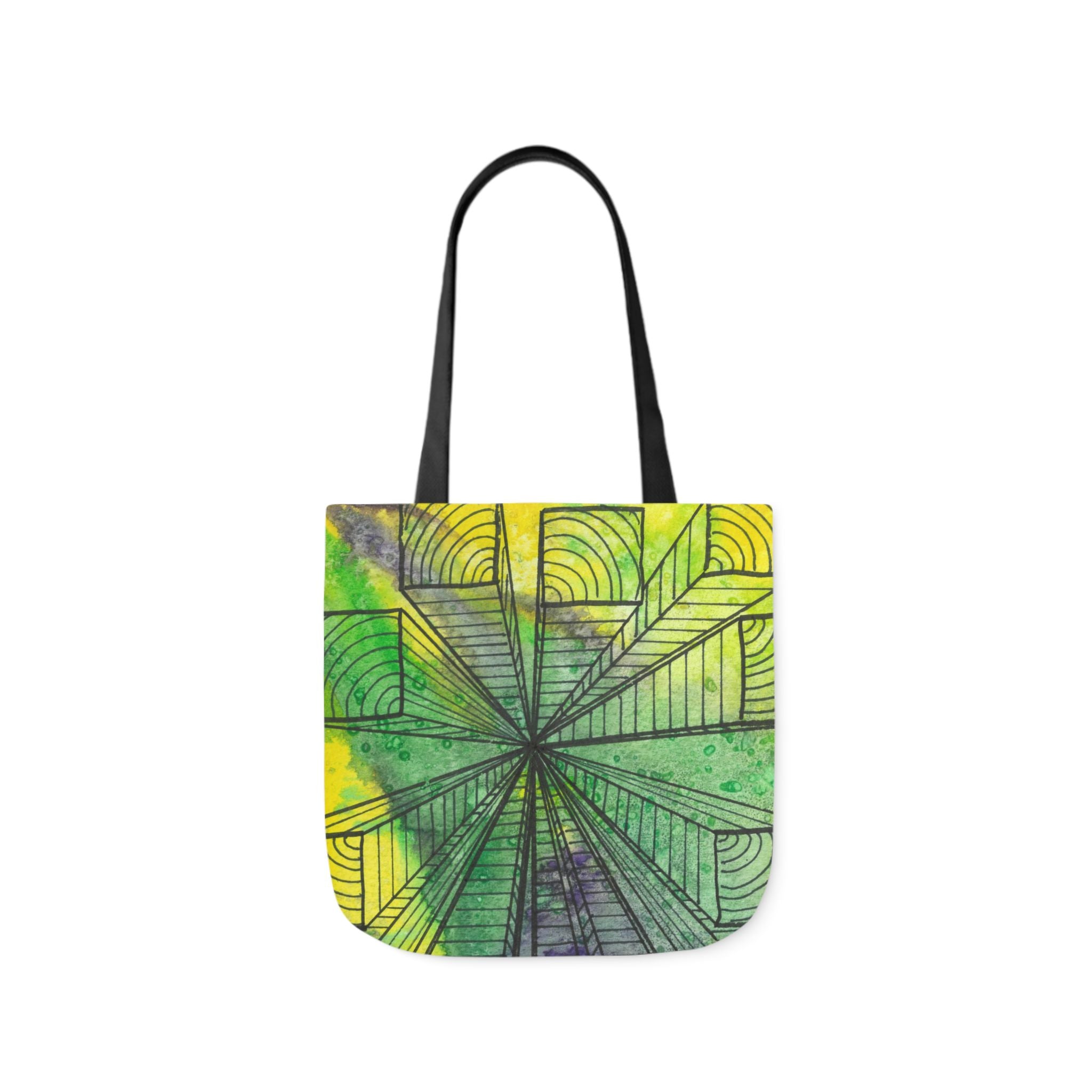 Canvas Tote Bags, Colourful Abstract Designs, 5-Color Straps, 3 Sizes.  For Family and friends or a Special Gift #89 The Wayseers