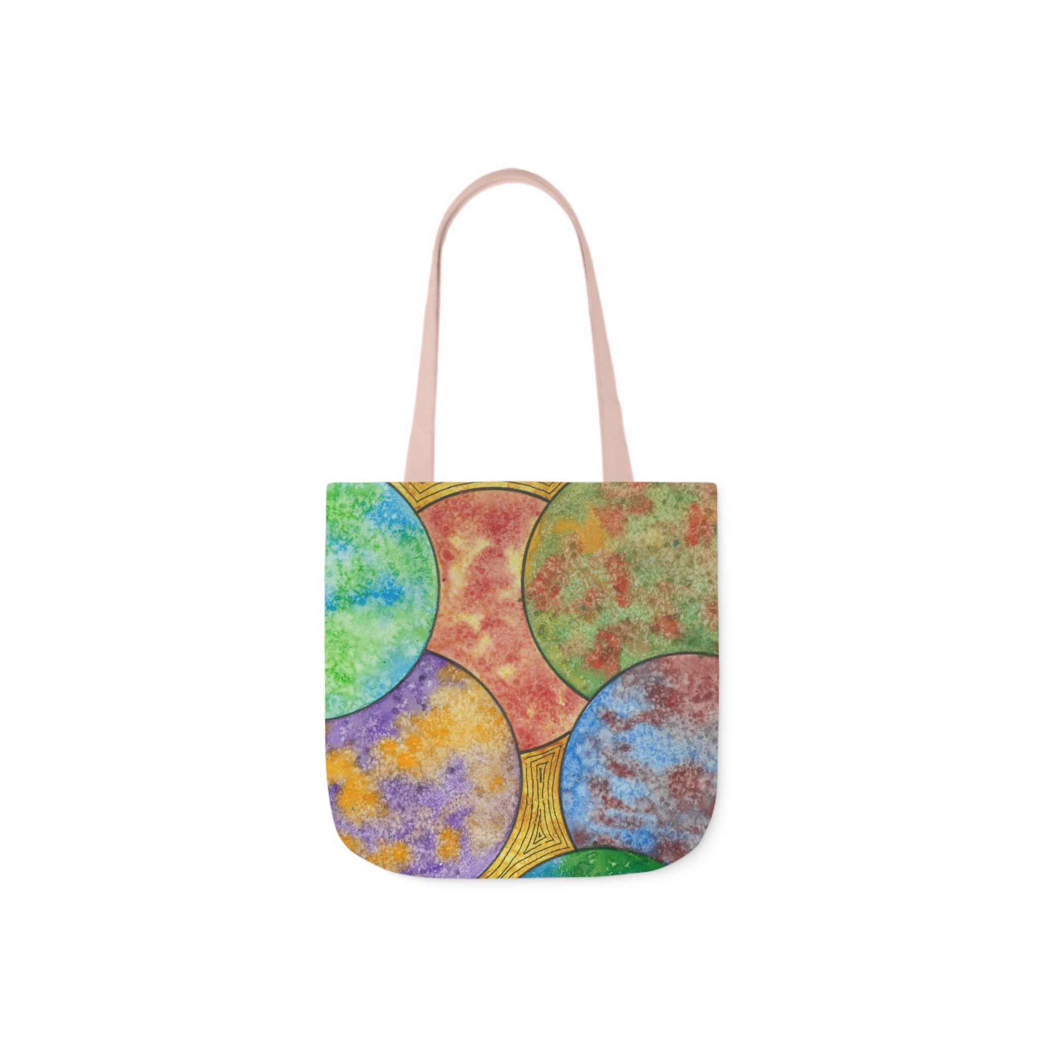 Canvas Tote Bags, Colourful Abstract Designs, 5-Color Straps, 3 Sizes.  For Family and friends or a Special Gift #61 Worlds Apart