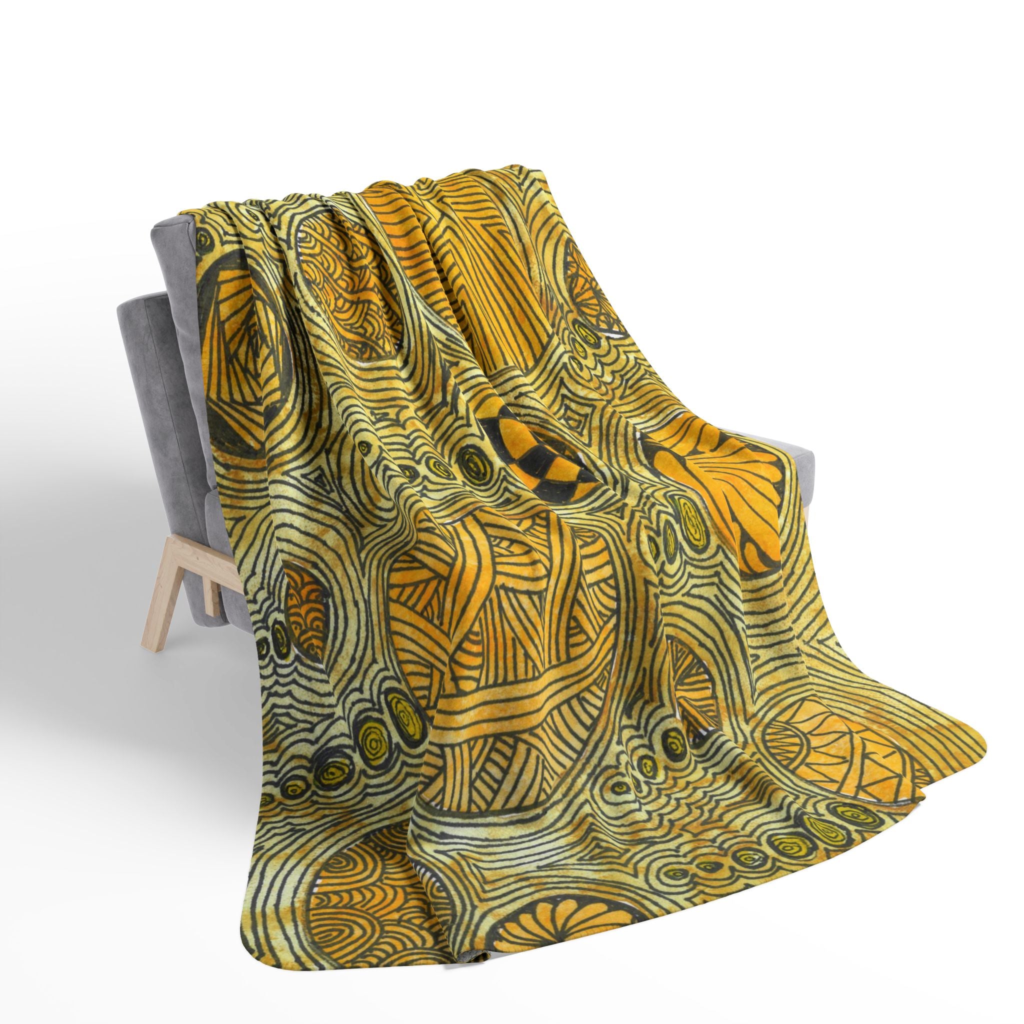 Fleece Throw Blanket, Textured Sherpa Underside, Hemmed, 2 Sizes. Colourful Abstract Design. Perfect for Bedroom, Living Room, or Special Gift #38 The Conversationalist