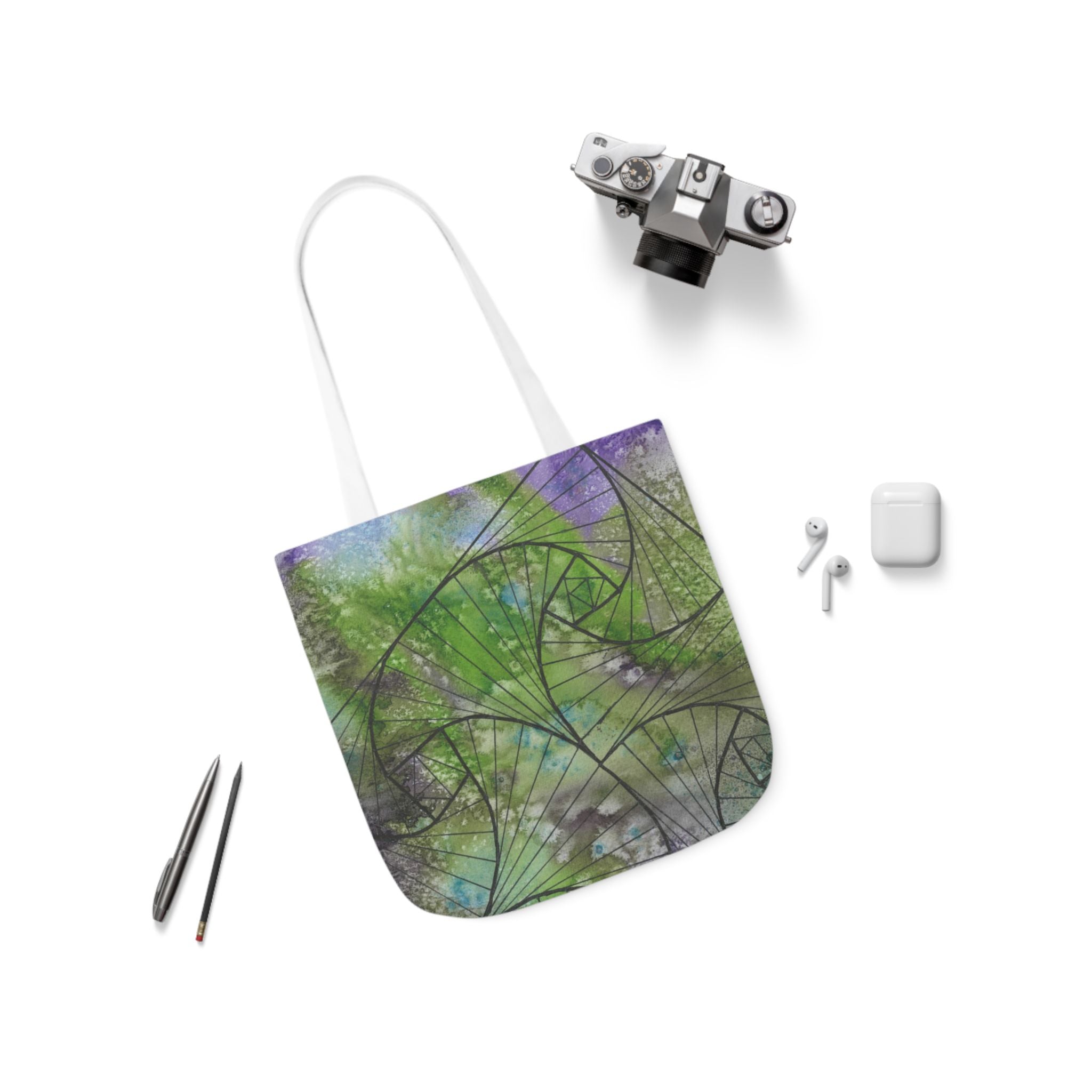 Canvas Tote Bags, Colourful Abstract Designs, 5-Color Straps, 3 Sizes.  For Family and friends or a Special Gift #55 Of Course Im Sure