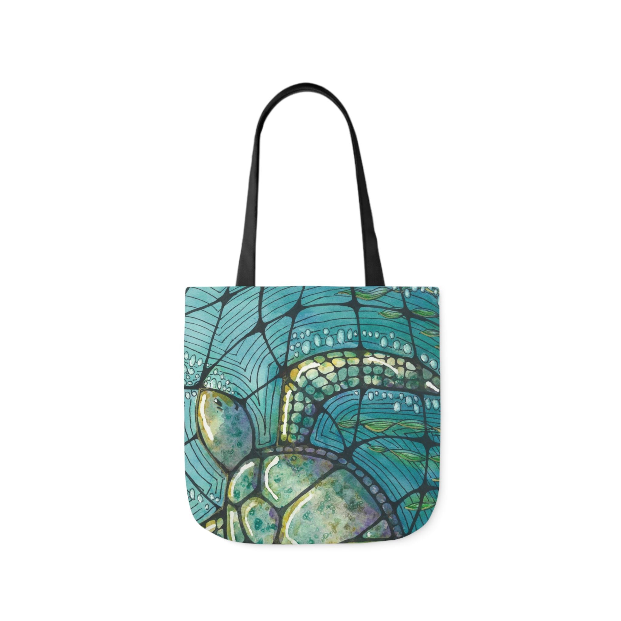 Canvas Tote Bags, Colourful Abstract Designs, 5-Color Straps, 3 Sizes.  For Family and friends or a Special Gift #73 Turtling Along