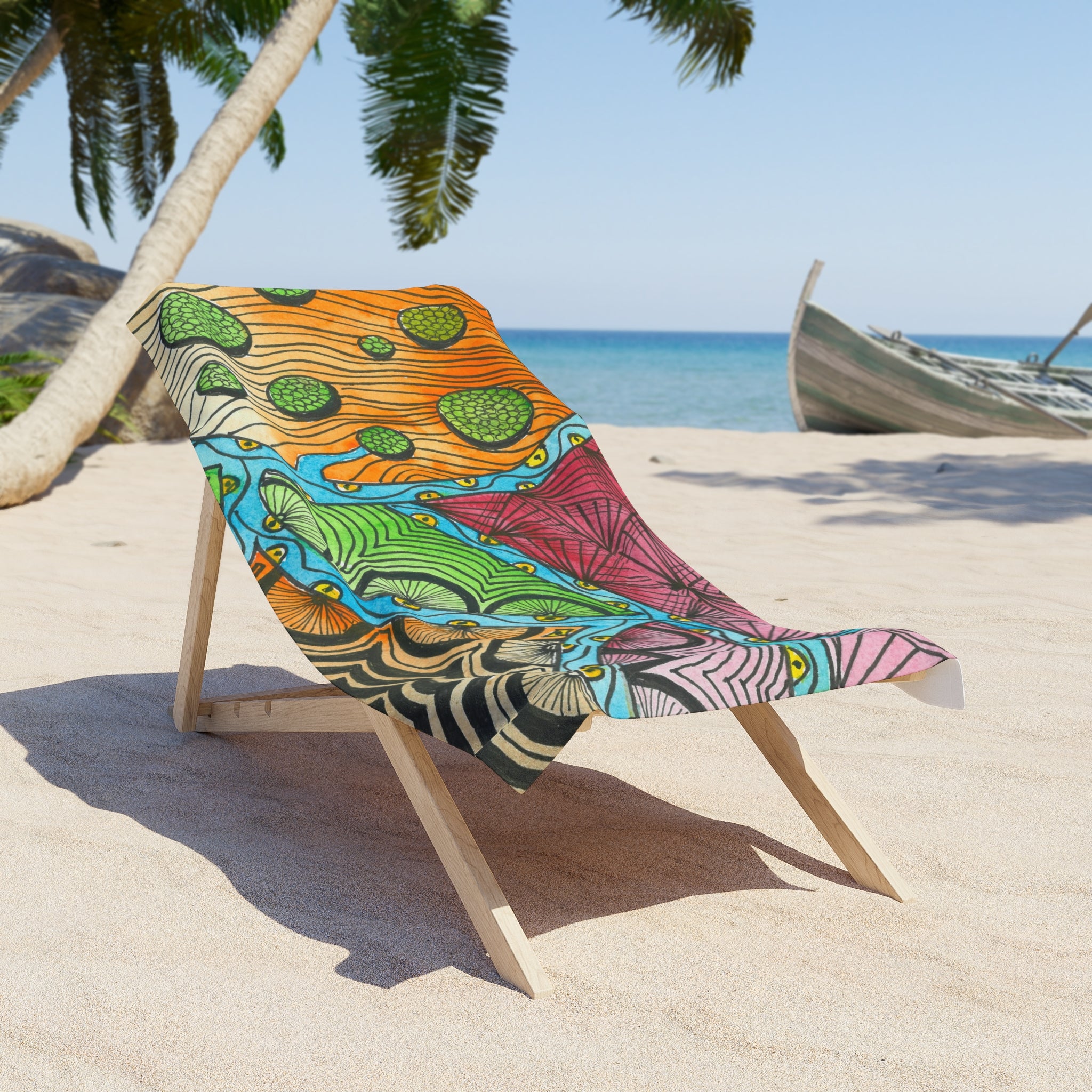 Colourful Abstract Beach Towels, Cotton Loop backing for Durability, 2 Sizes.  For Family and friends or a Special Gift #11 Today's The Day