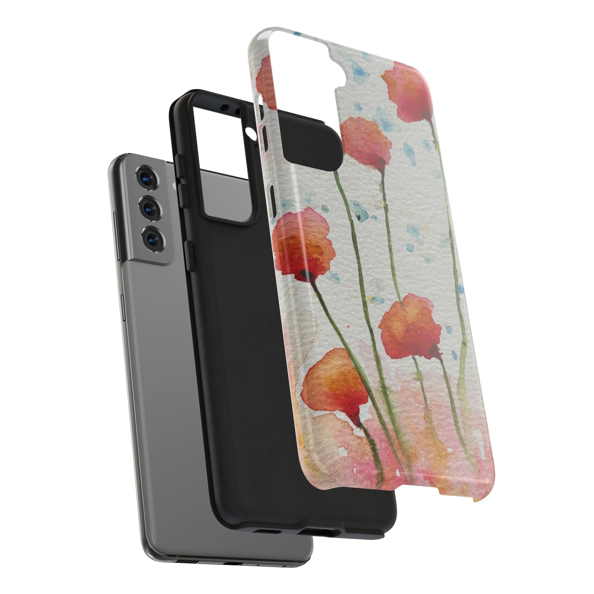 Tough Phone Case - All iPhones and Samsung Galaxys - Exciting Abstract Design #94 Poppies Galore