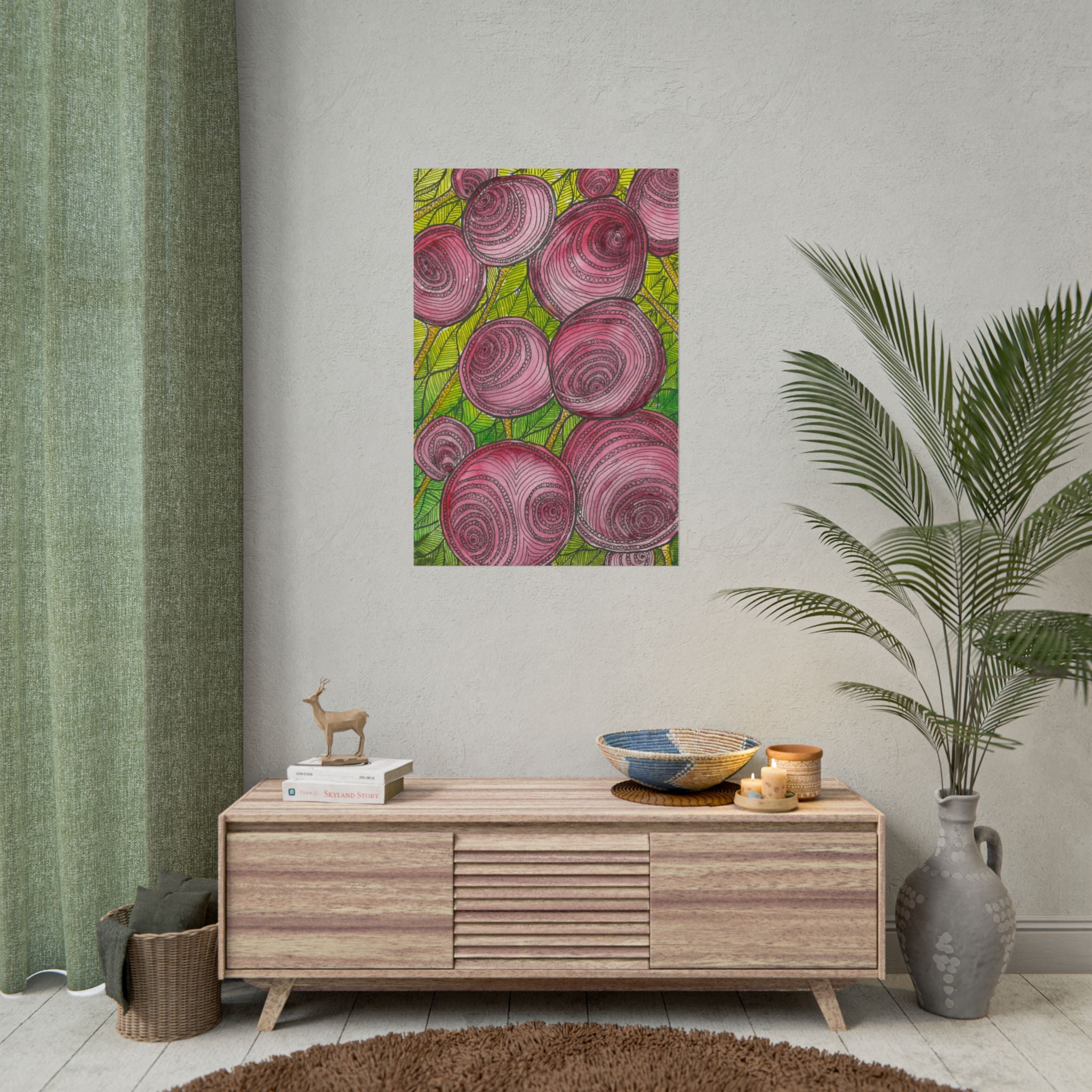 Large Colourful Wall Art, Posters & Prints, For Office, Bedroom or Living Room, or Special Gift #9 Spaced Blossoms
