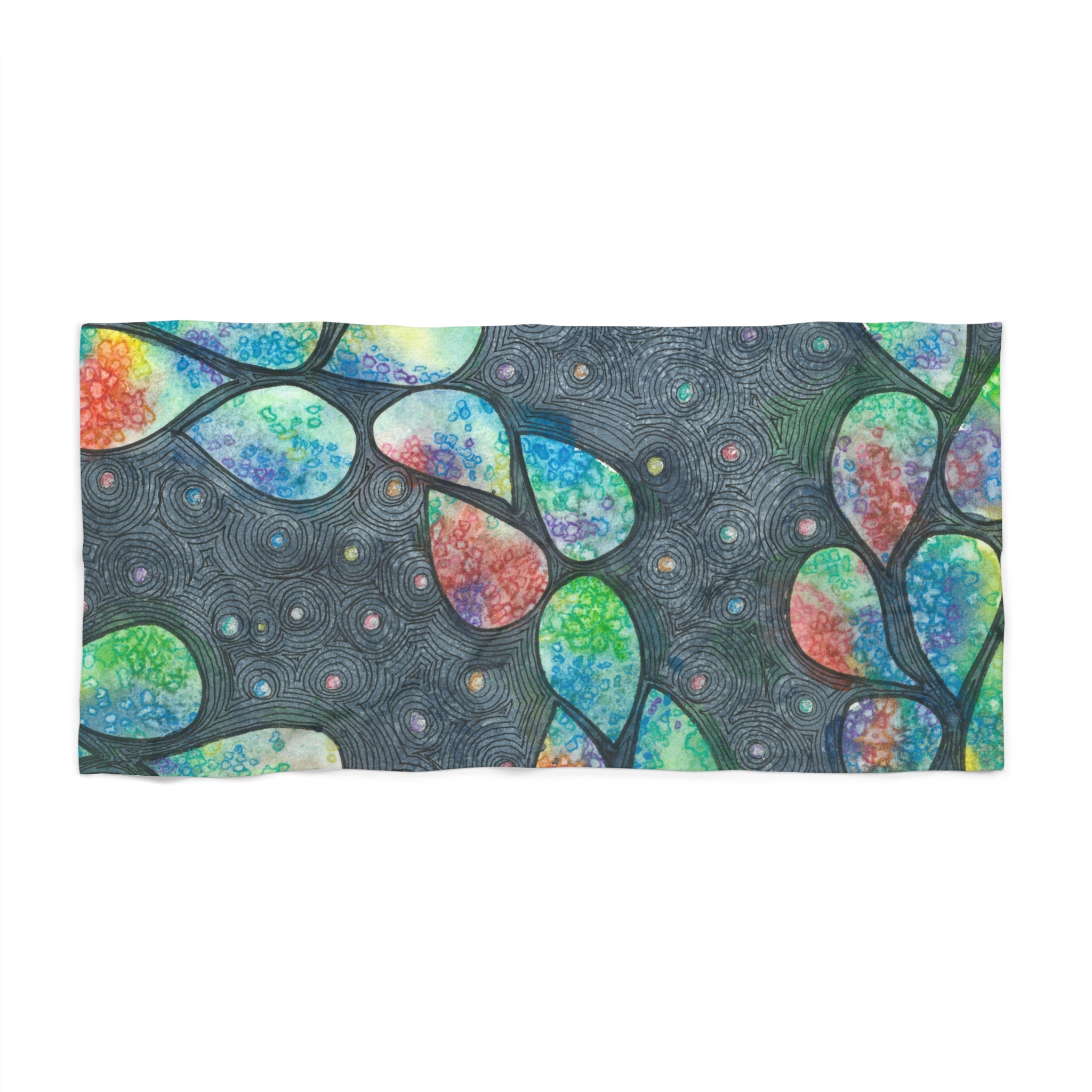 Colourful Abstract Beach Towels, Cotton Loop backing for Durability, 2 Sizes.  For Family and friends or a Special Gift #30 Give Us A Minute