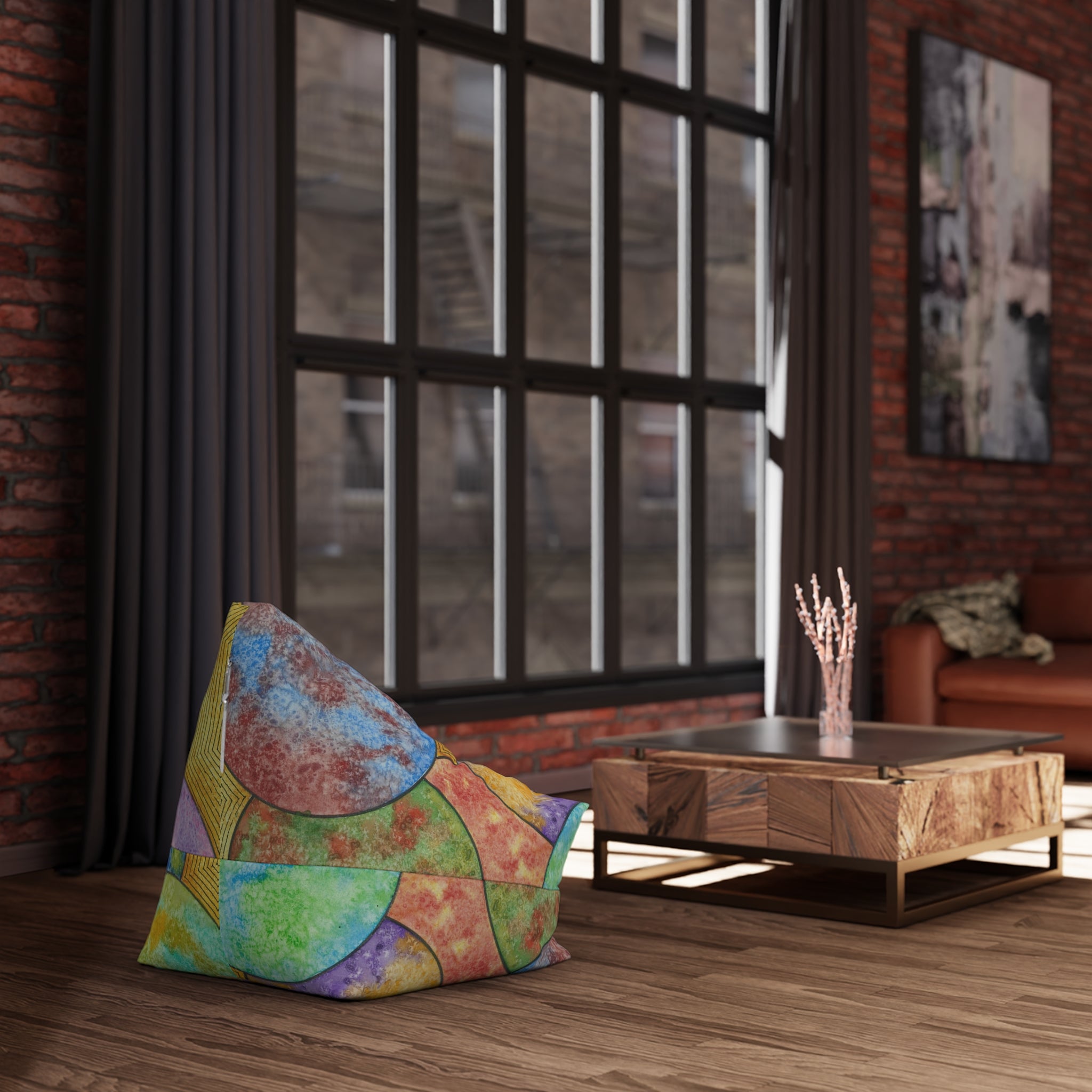 Bean Bag Chair Covers For Indoor & Outdoor - 2 Sizes - Exciting Abstract Design #61 Worlds Apart