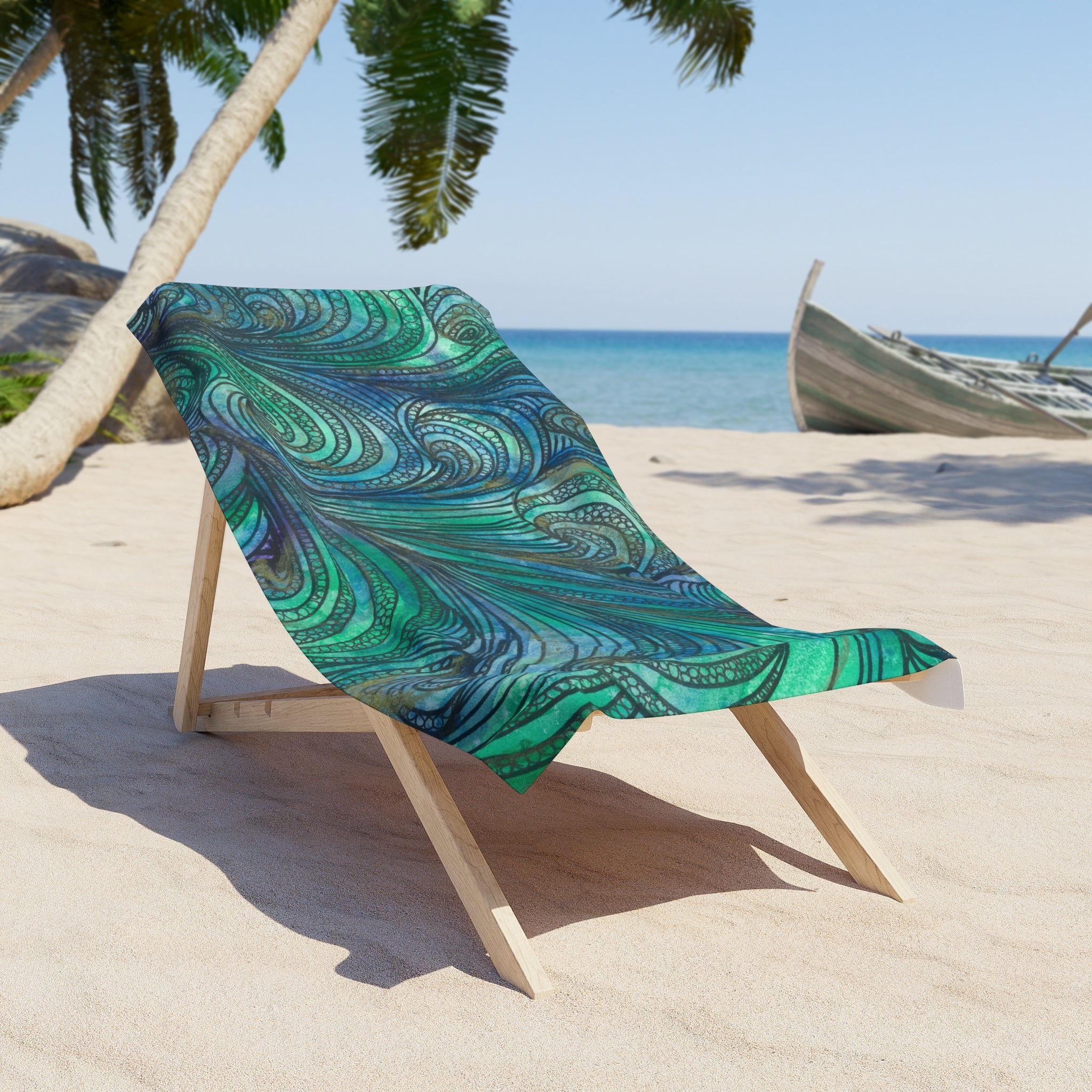 Colourful Abstract Beach Towels, Cotton Loop backing for Durability, 2 Sizes.  For Family and friends or a Special Gift #71 Call Of The Sea