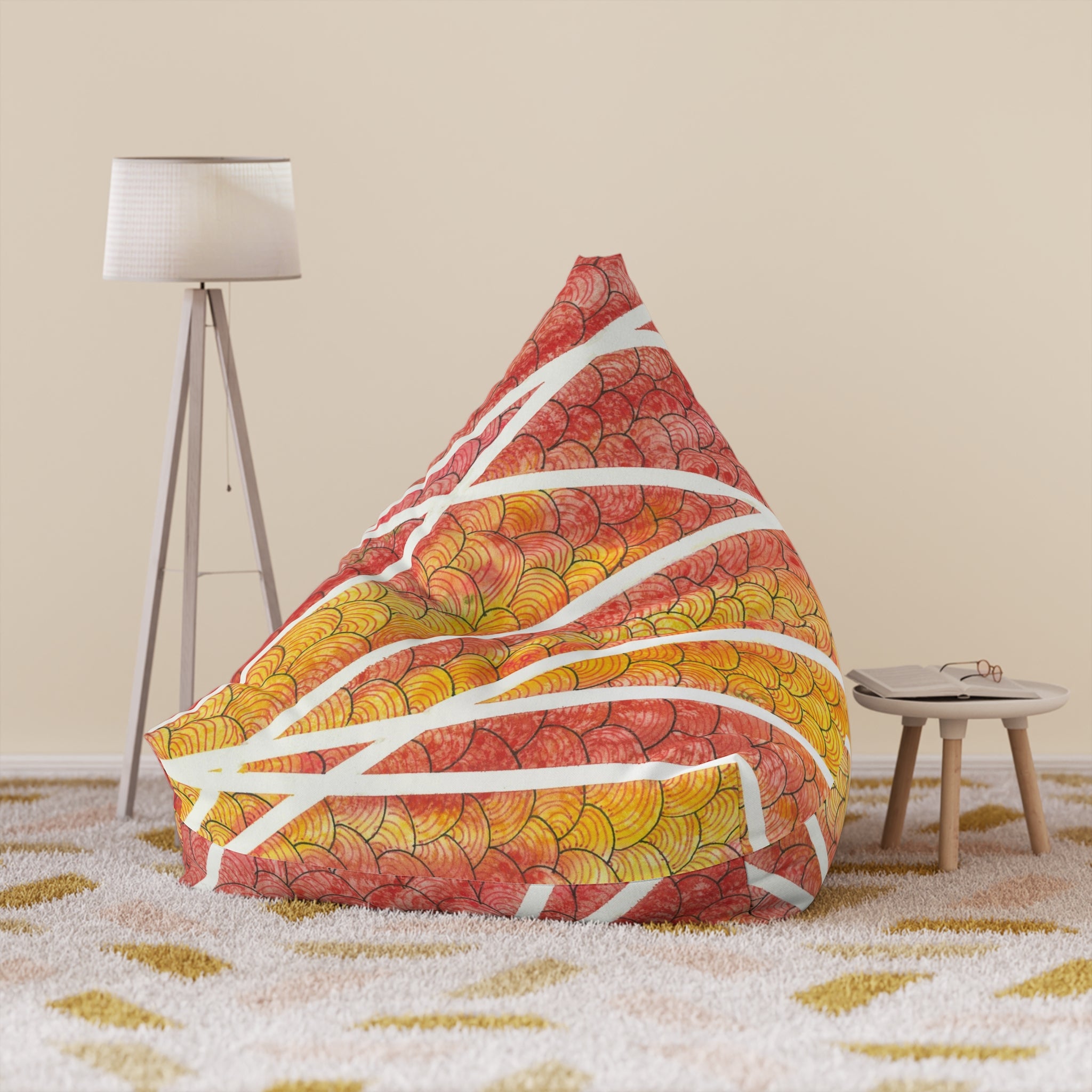 Bean Bag Chair Covers For Indoor & Outdoor - 2 Sizes - Exciting Abstract Design #67 Max Mimosa