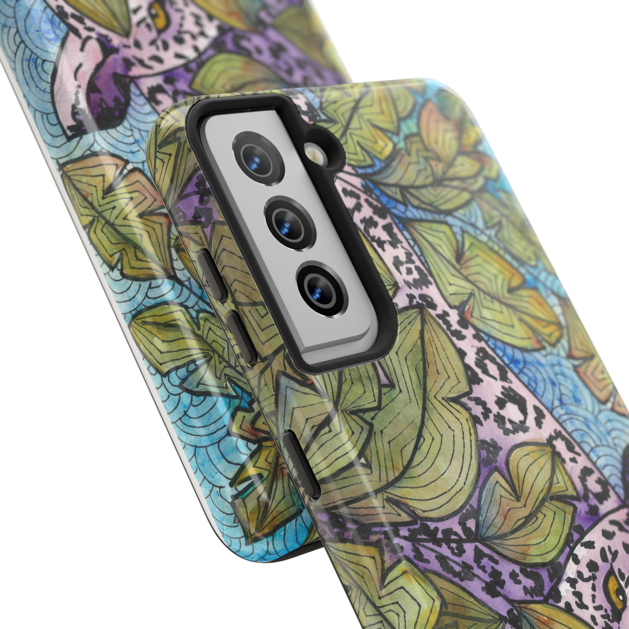 Tough Phone Case - All iPhones and Samsung Galaxys - Exciting Abstract Design #76 Purrfect Blend