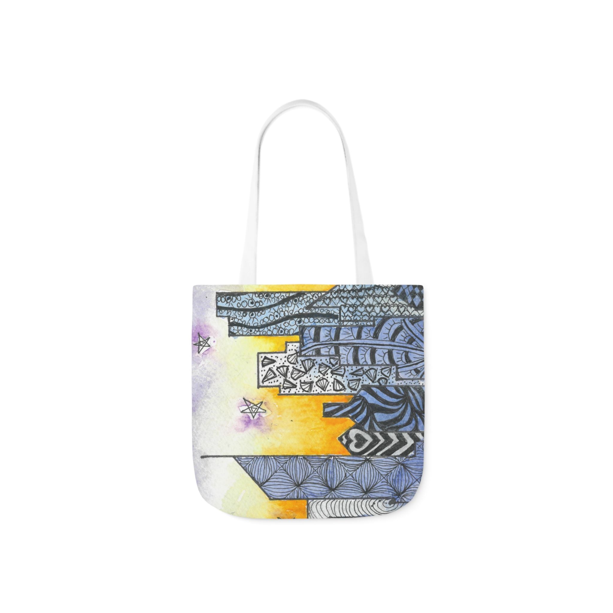 Canvas Tote Bags, Colourful Abstract Designs, 5-Color Straps, 3 Sizes.  For Family and friends or a Special Gift #5 In The Shadows