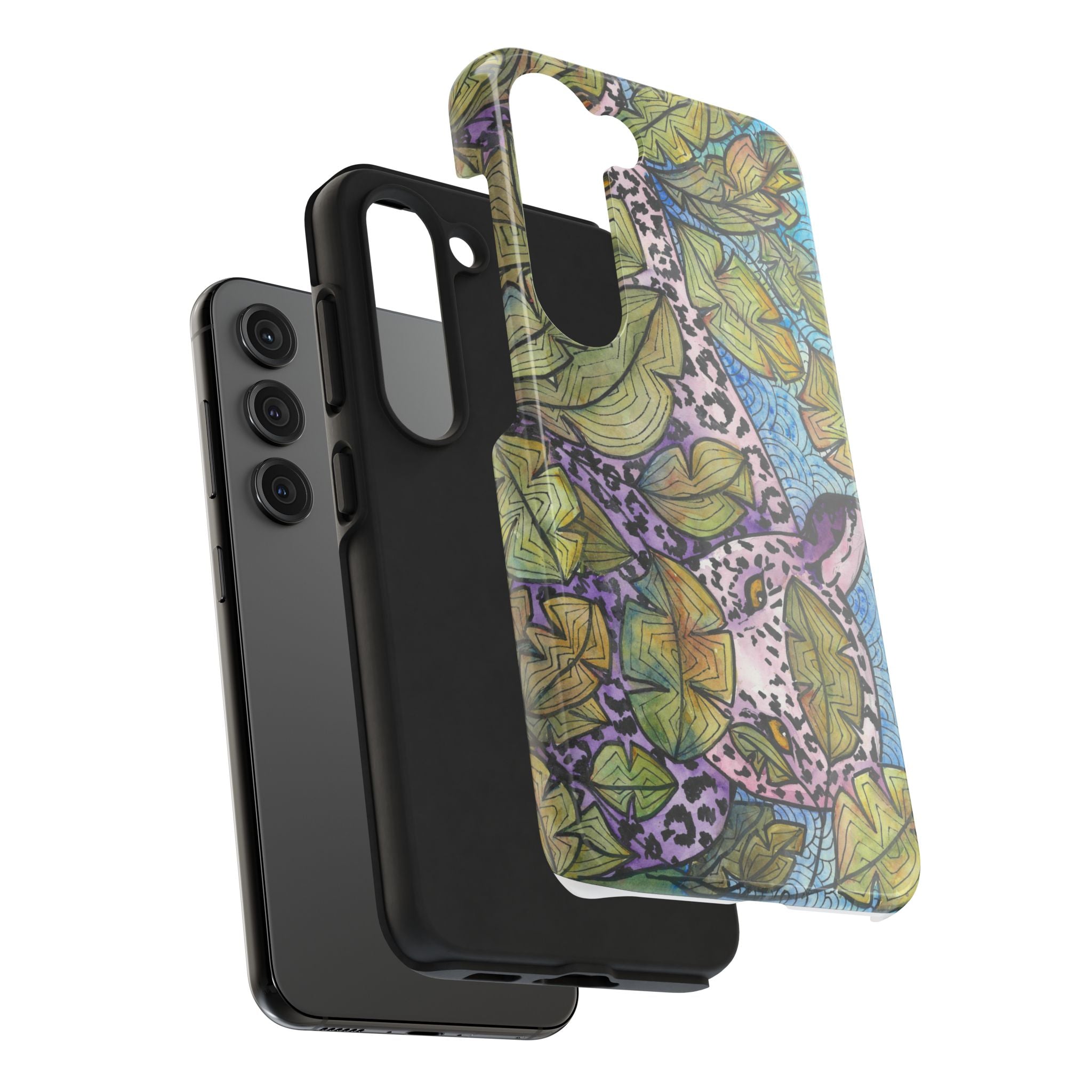 Tough Phone Case - All iPhones and Samsung Galaxys - Exciting Abstract Design #76 Purrfect Blend
