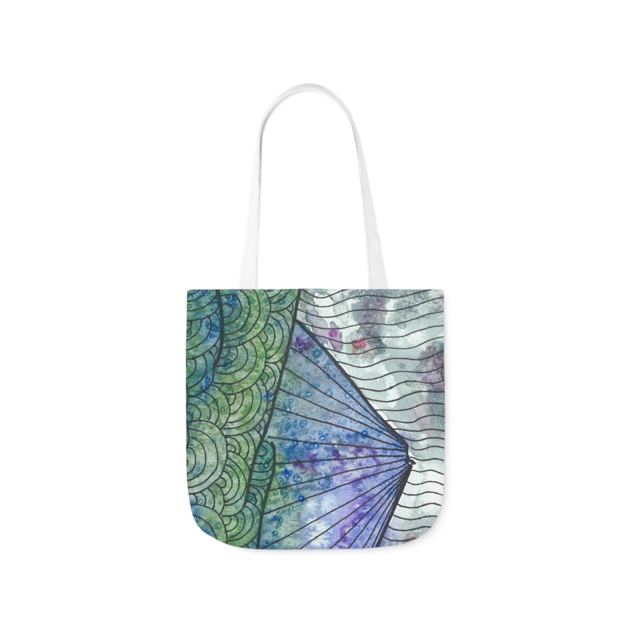 Canvas Tote Bags, Colourful Abstract Designs, 5-Color Straps, 3 Sizes.  For Family and friends or a Special Gift #90 Rtanj Pyramid
