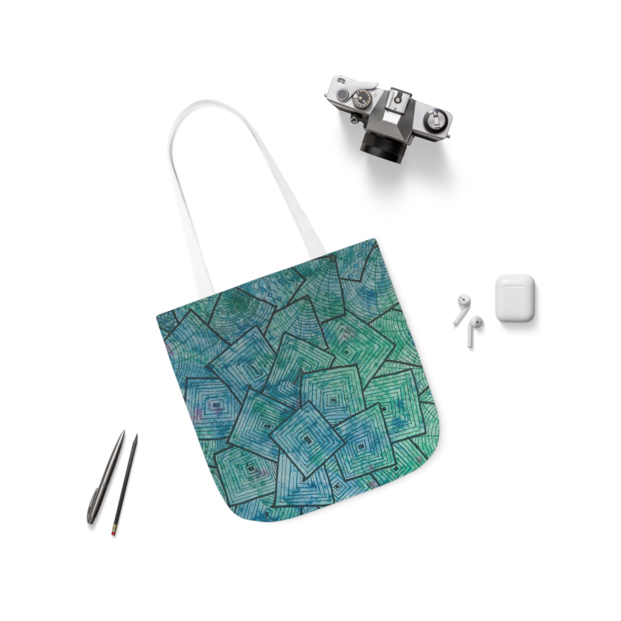 Canvas Tote Bags, Colourful Abstract Designs, 5-Color Straps, 3 Sizes.  For Family and friends or a Special Gift #65 And The AnswerIs