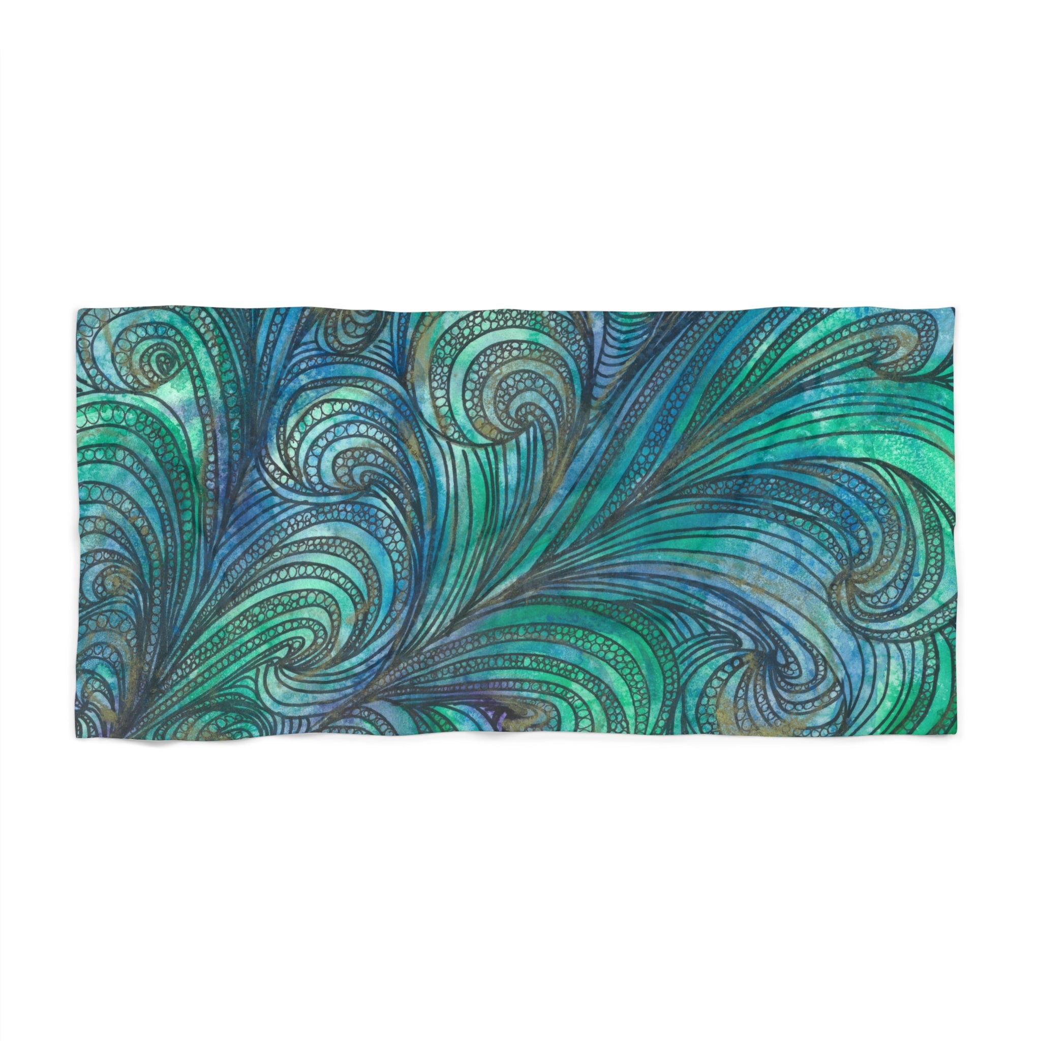 Colourful Abstract Beach Towels, Cotton Loop backing for Durability, 2 Sizes.  For Family and friends or a Special Gift #71 Call Of The Sea
