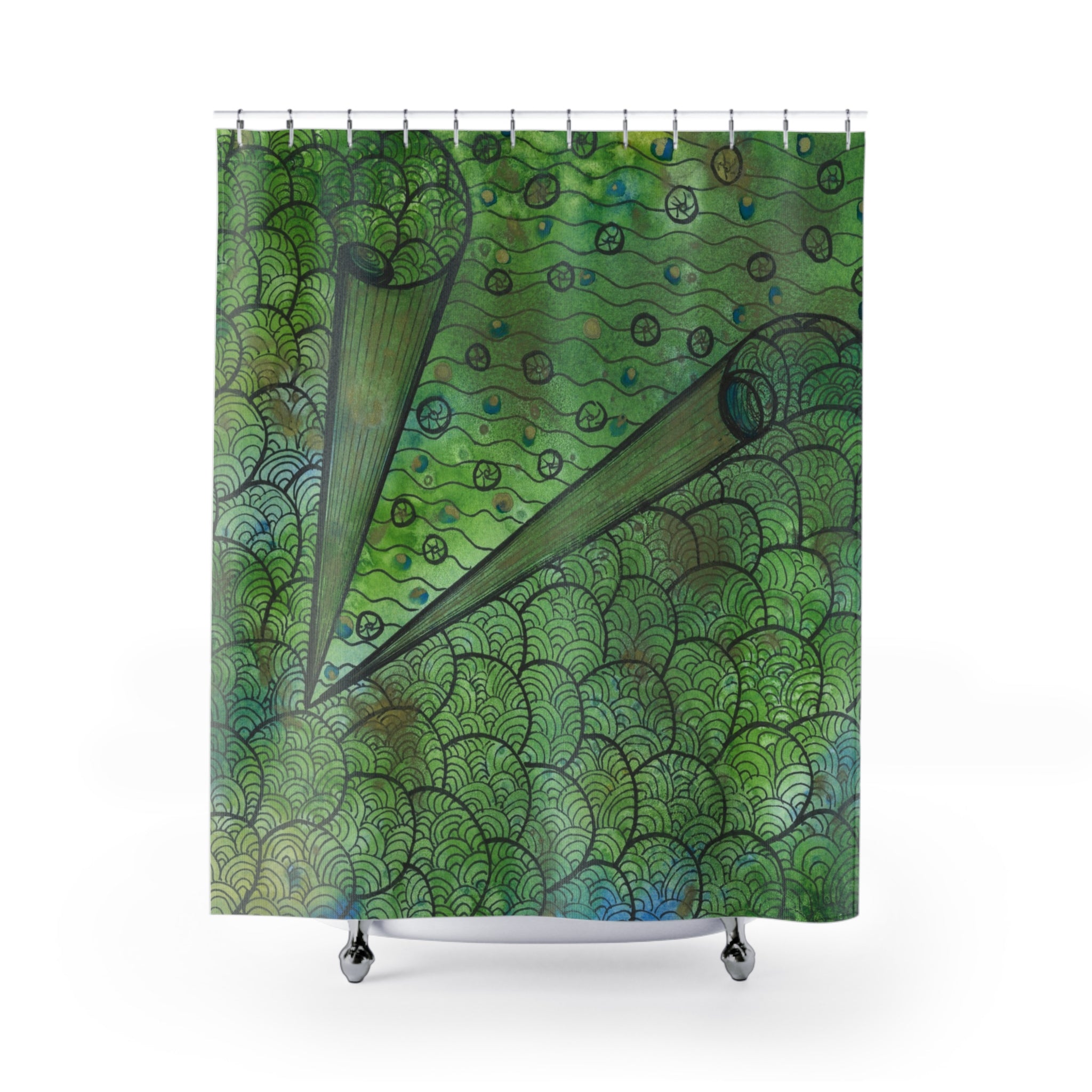 Beautiful Shower Curtains to Refresh Your Bathroom. Colourful Abstract Designs. Perfect For Your Bathroom or Special House-Warming Gift #69 New Horizons