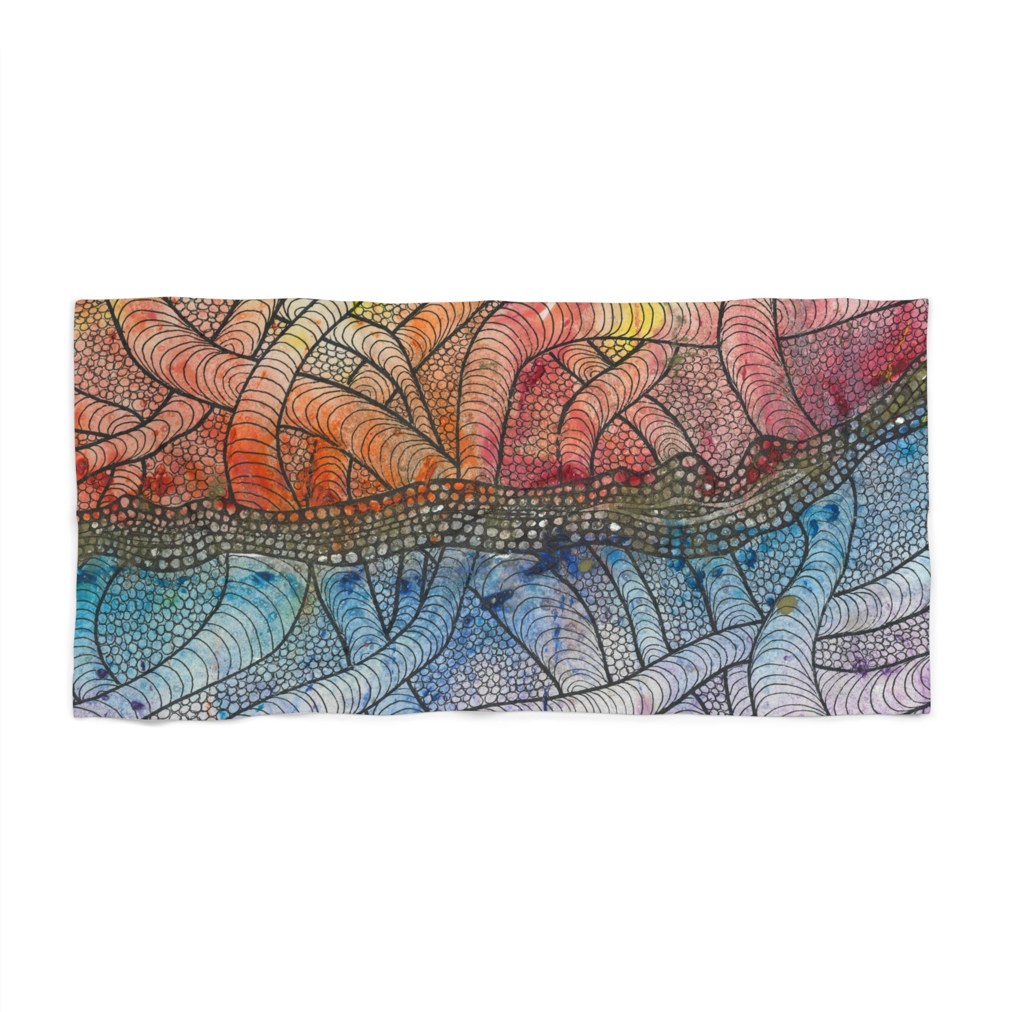 Colourful Abstract Beach Towels, Cotton Loop backing for Durability, 2 Sizes.  For Family and friends or a Special Gift #72 After The End