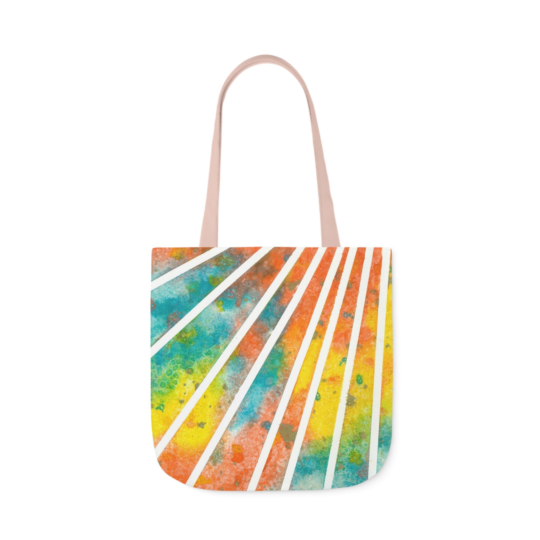 Canvas Tote Bags, Colourful Abstract Designs, 5-Color Straps, 3 Sizes.  For Family and friends or a Special Gift #101 Your Energy Radiates