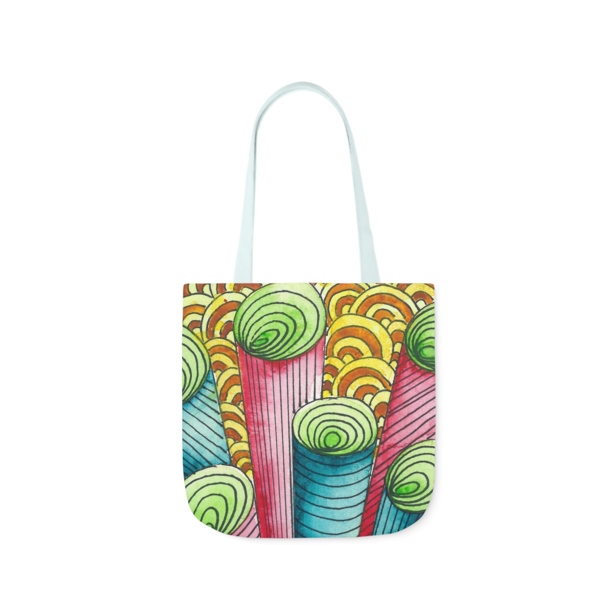 Canvas Tote Bags, Colourful Abstract Designs, 5-Color Straps, 3 Sizes.  For Family and friends or a Special Gift #93 On A Mission
