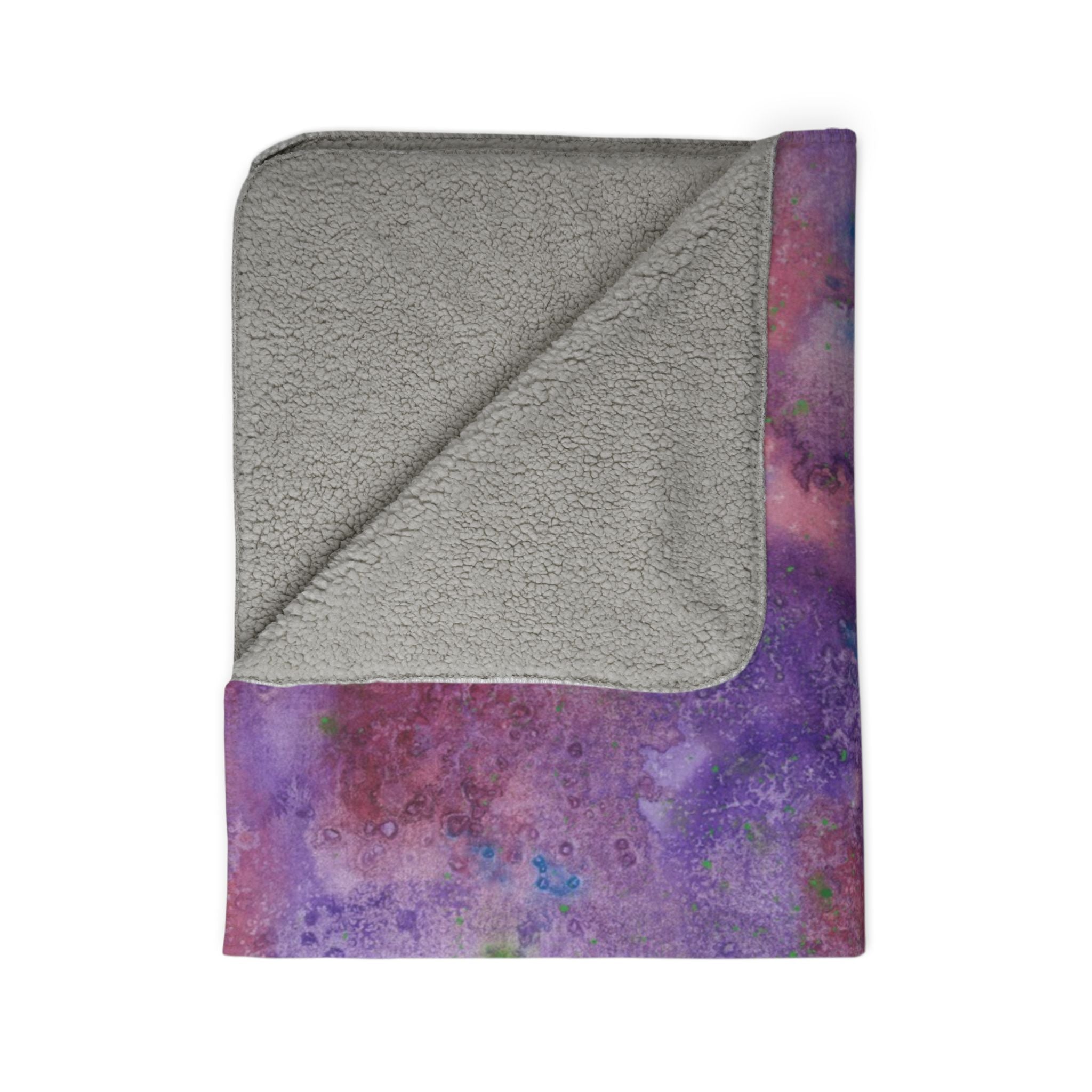 Fleece Throw Blanket, Textured Sherpa Underside, Hemmed, 2 Sizes. Colourful Abstract Design. Perfect for Bedroom, Living Room, or Special Gift #62 Resolutions