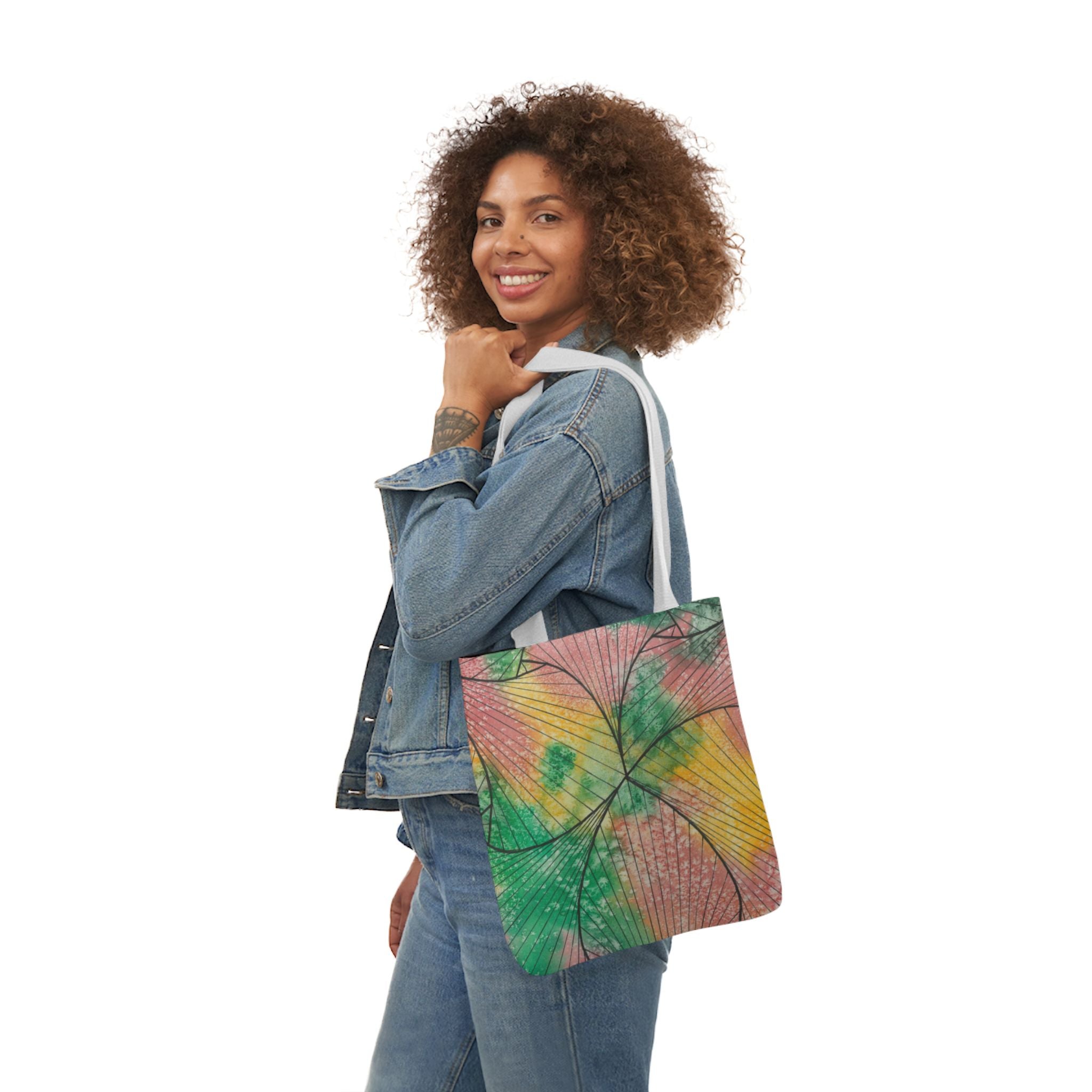 Canvas Tote Bags, Colourful Abstract Designs, 5-Color Straps, 3 Sizes.  For Family and friends or a Special Gift #49 Health and Wellbeing