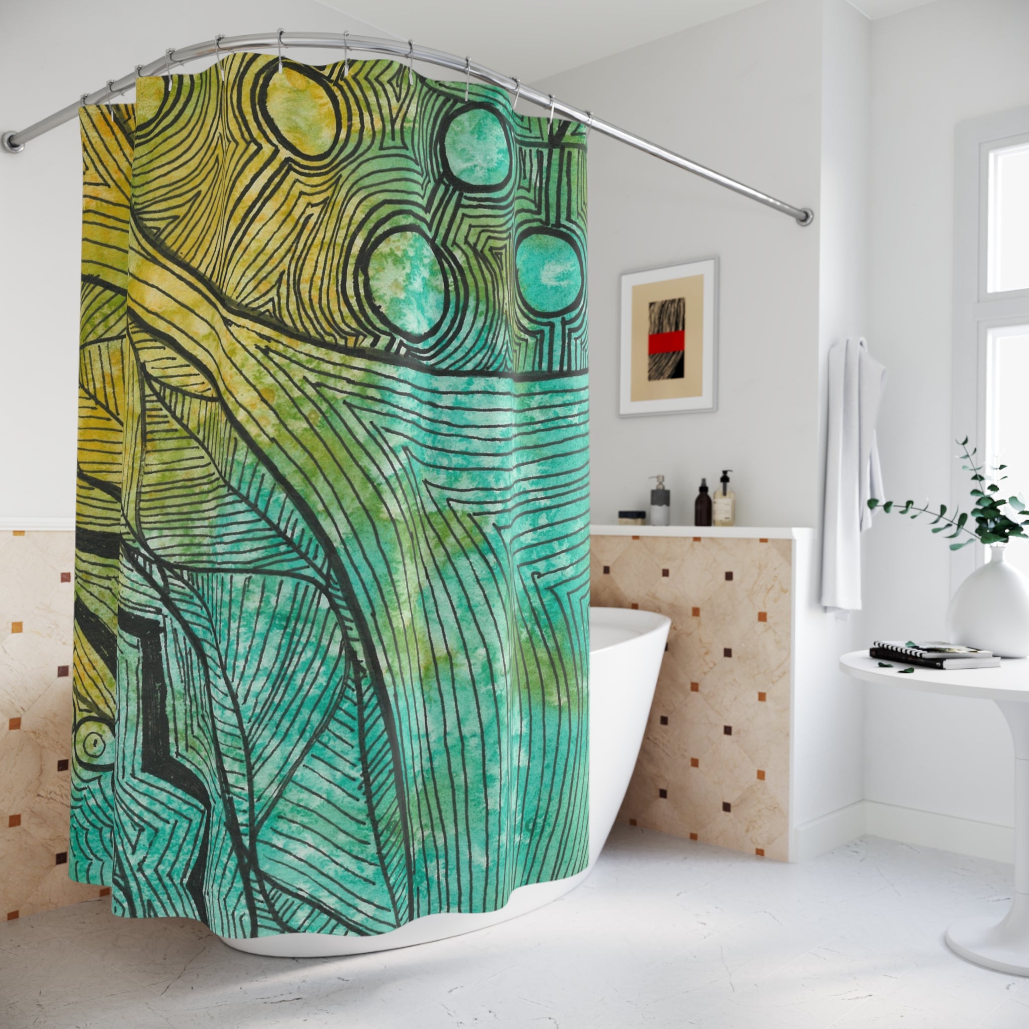 Beautiful Shower Curtains to Refresh Your Bathroom. Colourful Abstract Designs. Perfect For Your Bathroom or Special House-Warming Gift #27 Come What May