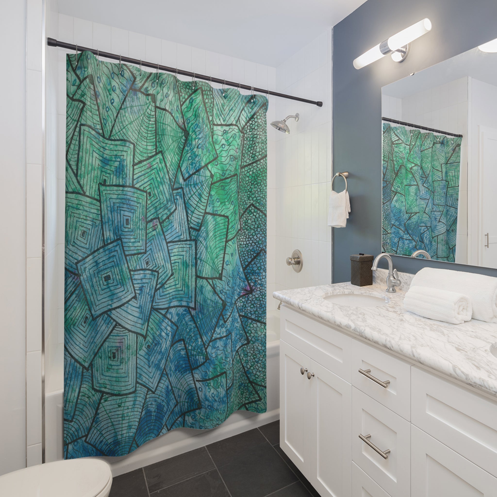 Beautiful Shower Curtains to Refresh Your Bathroom. Colourful Abstract Designs. Perfect For Your Bathroom or Special House-Warming Gift #65 And The AnswerIs