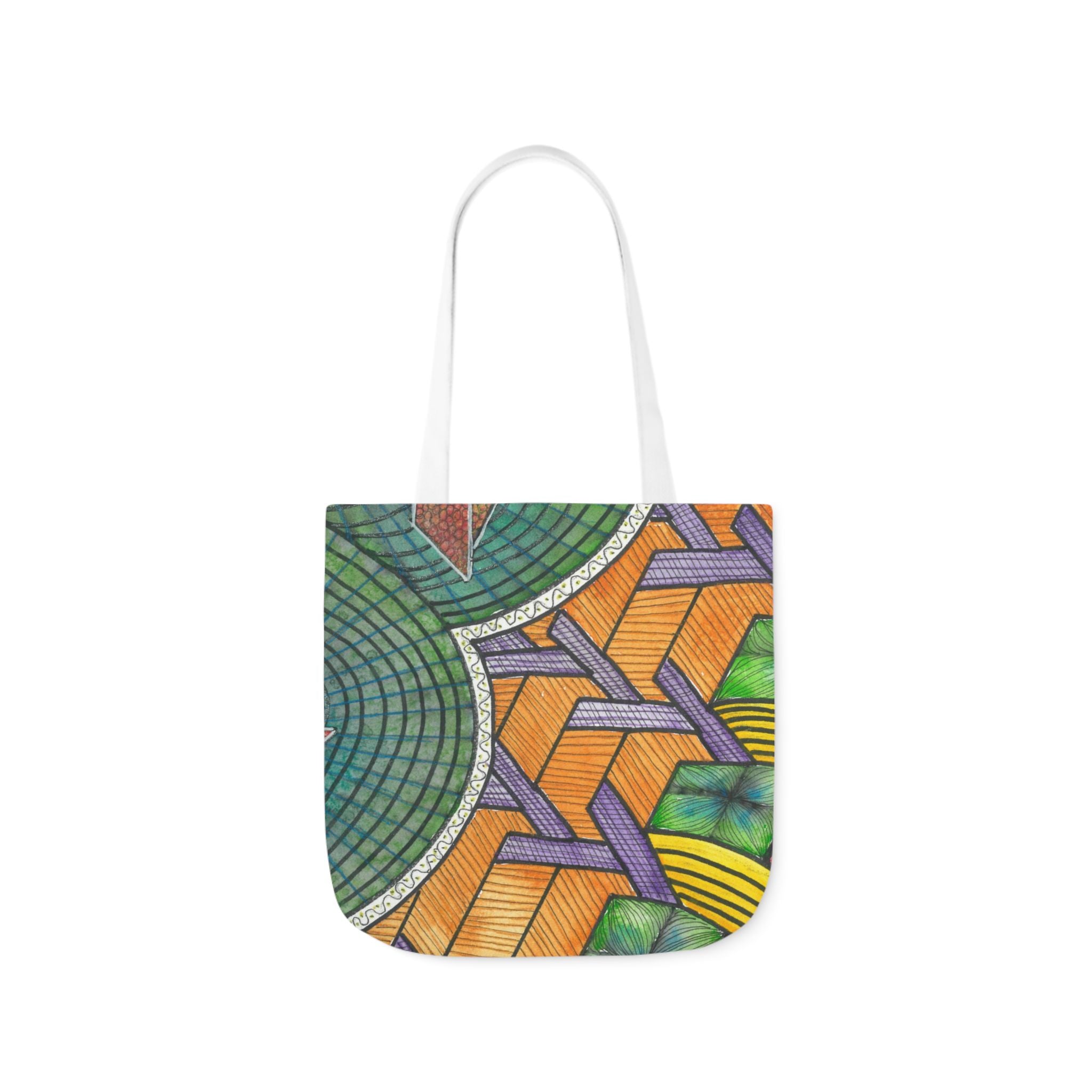 Canvas Tote Bags, Colourful Abstract Designs, 5-Color Straps, 3 Sizes.  For Family and friends or a Special Gift #31 T'Eye Land