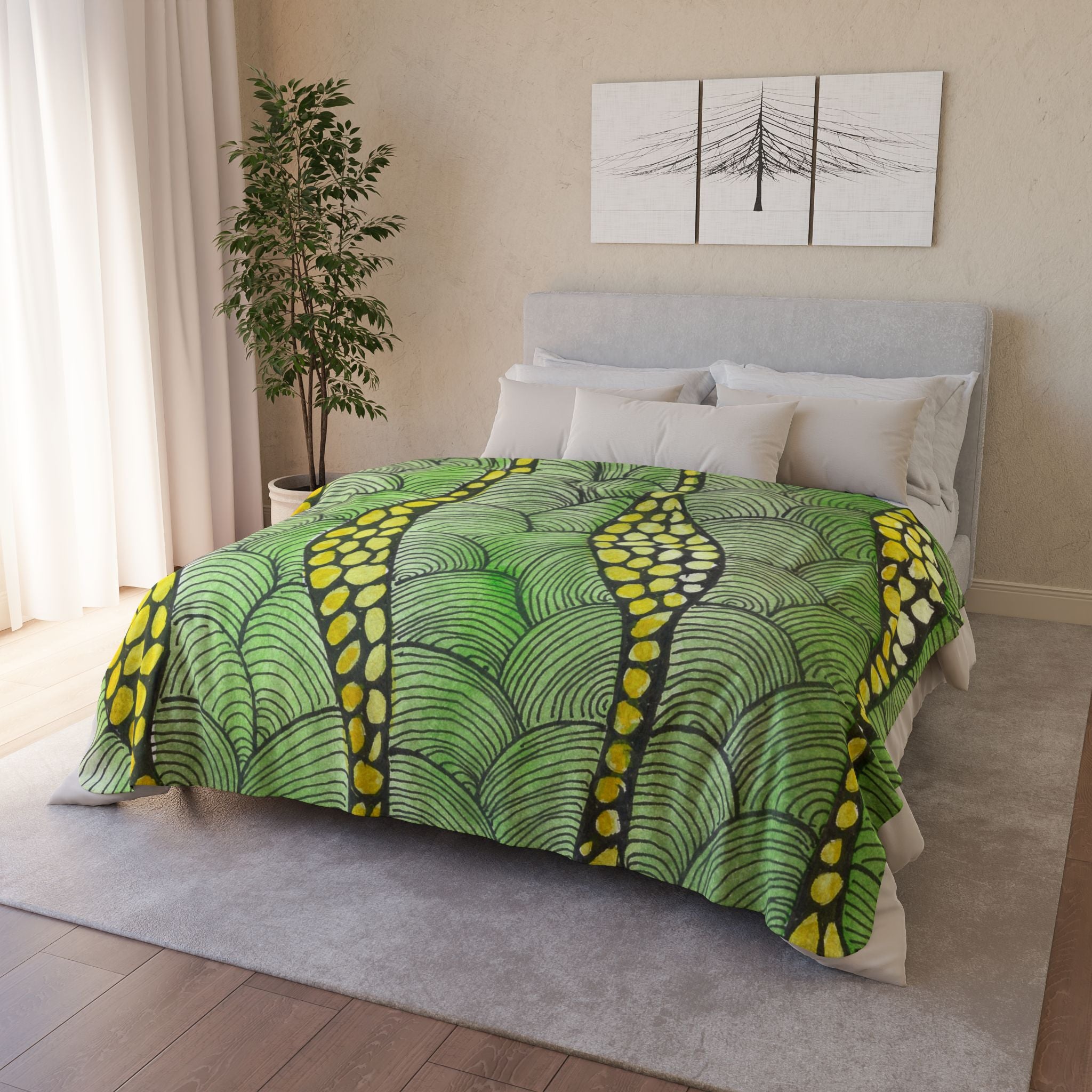 Fleece Throw Blanket, Textured Sherpa Underside, Hemmed, 2 Sizes. Colourful Abstract Design. Perfect for Bedroom, Living Room, or Special Gift #13 Watcha Thinking