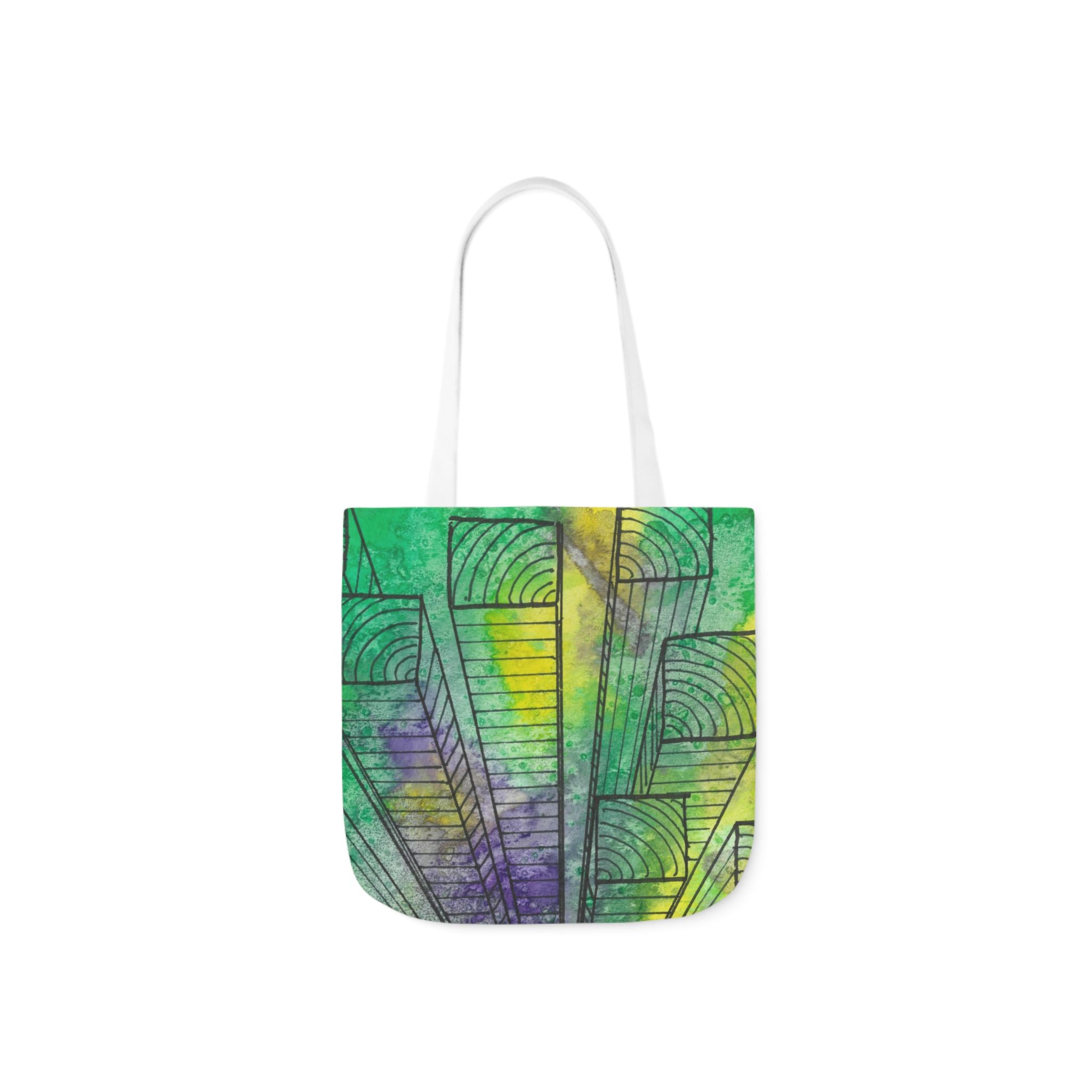 Canvas Tote Bags, Colourful Abstract Designs, 5-Color Straps, 3 Sizes.  For Family and friends or a Special Gift #89 The Wayseers