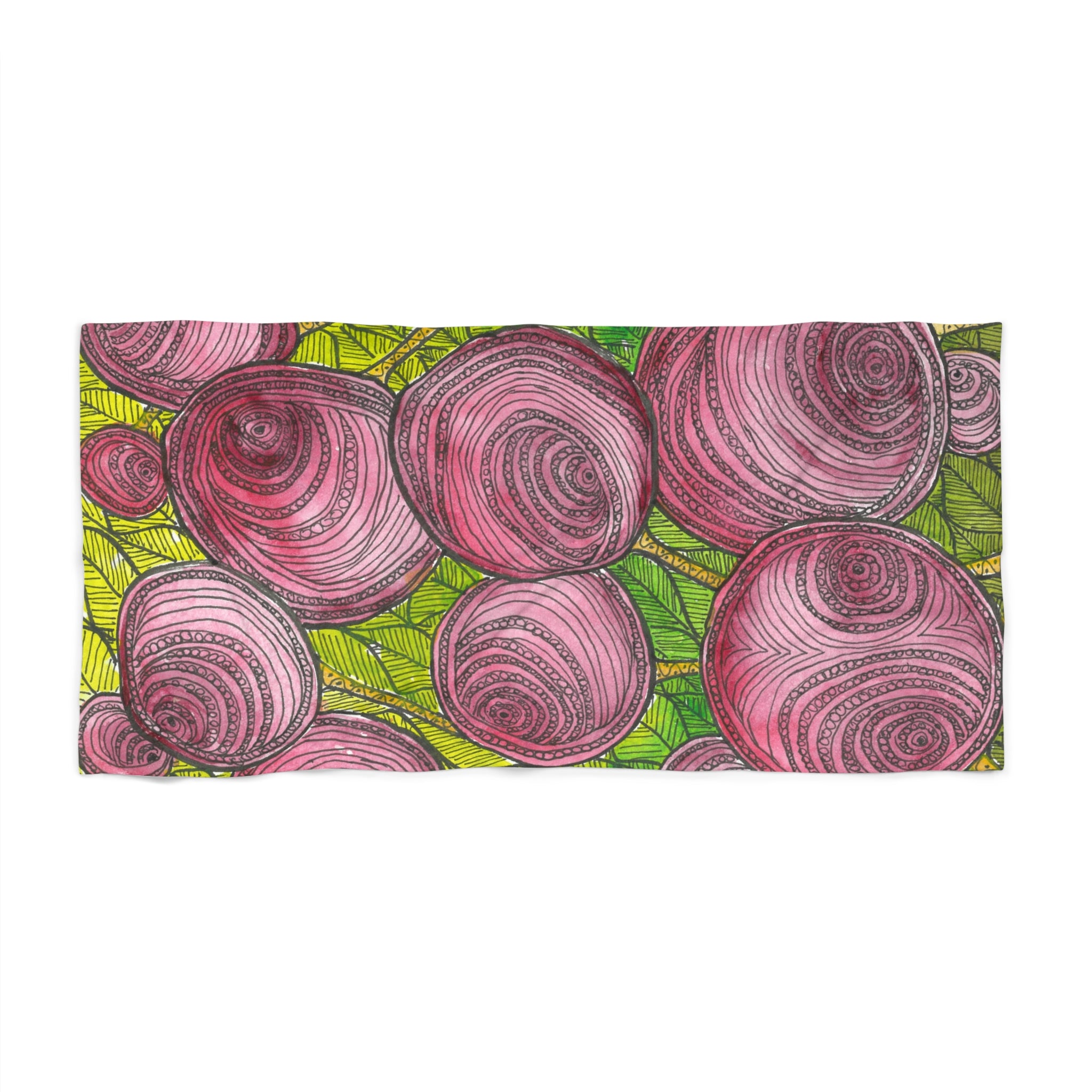Colourful Abstract Beach Towels, Cotton Loop backing for Durability, 2 Sizes.  For Family and friends or a Special Gift #9 Spaced Blossoms