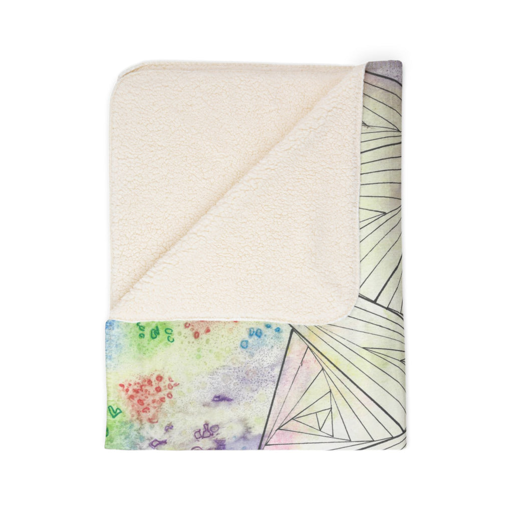 Fleece Throw Blanket, Textured Sherpa Underside, Hemmed, 2 Sizes. Colourful Abstract Design. Perfect for Bedroom, Living Room, or Special Gift #59 Your Choice