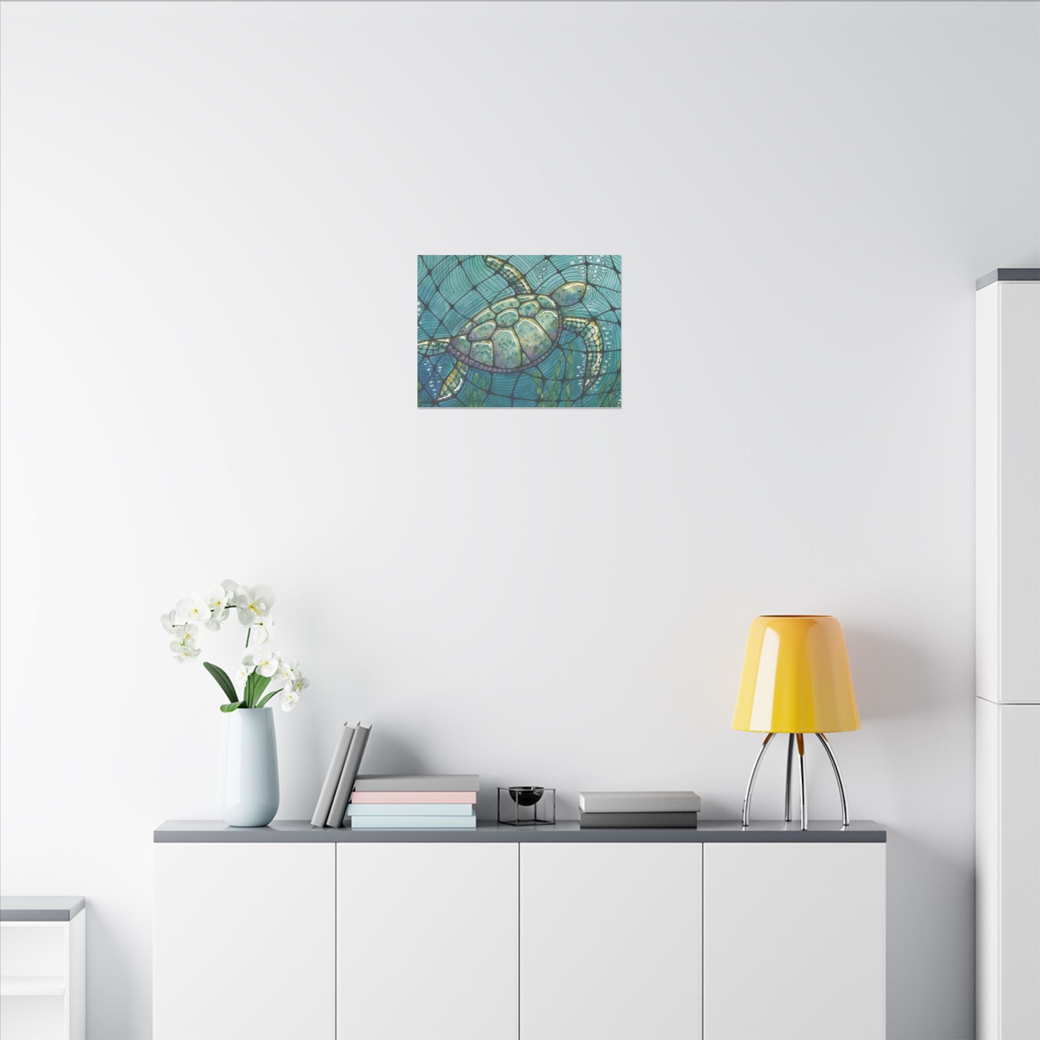 Large Colourful Wall Art, Canvas Prints, For Office, Bedroom or Living Room, or Special Gift #73 Turtling Along