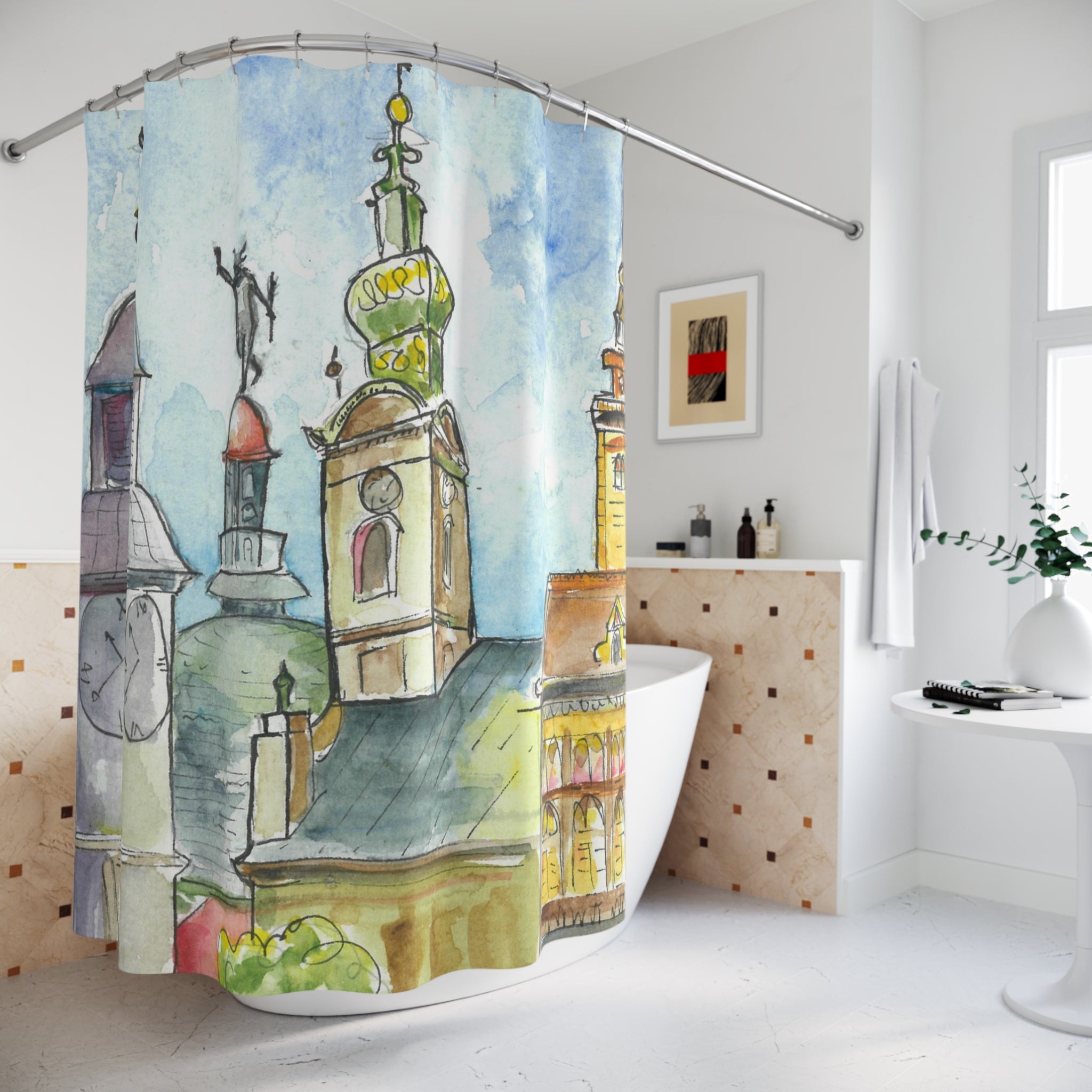 Beautiful Shower Curtains to Refresh Your Bathroom. Colourful Abstract Designs. Perfect For Your Bathroom or Special House-Warming Gift #95 Beautiful Novi Sad