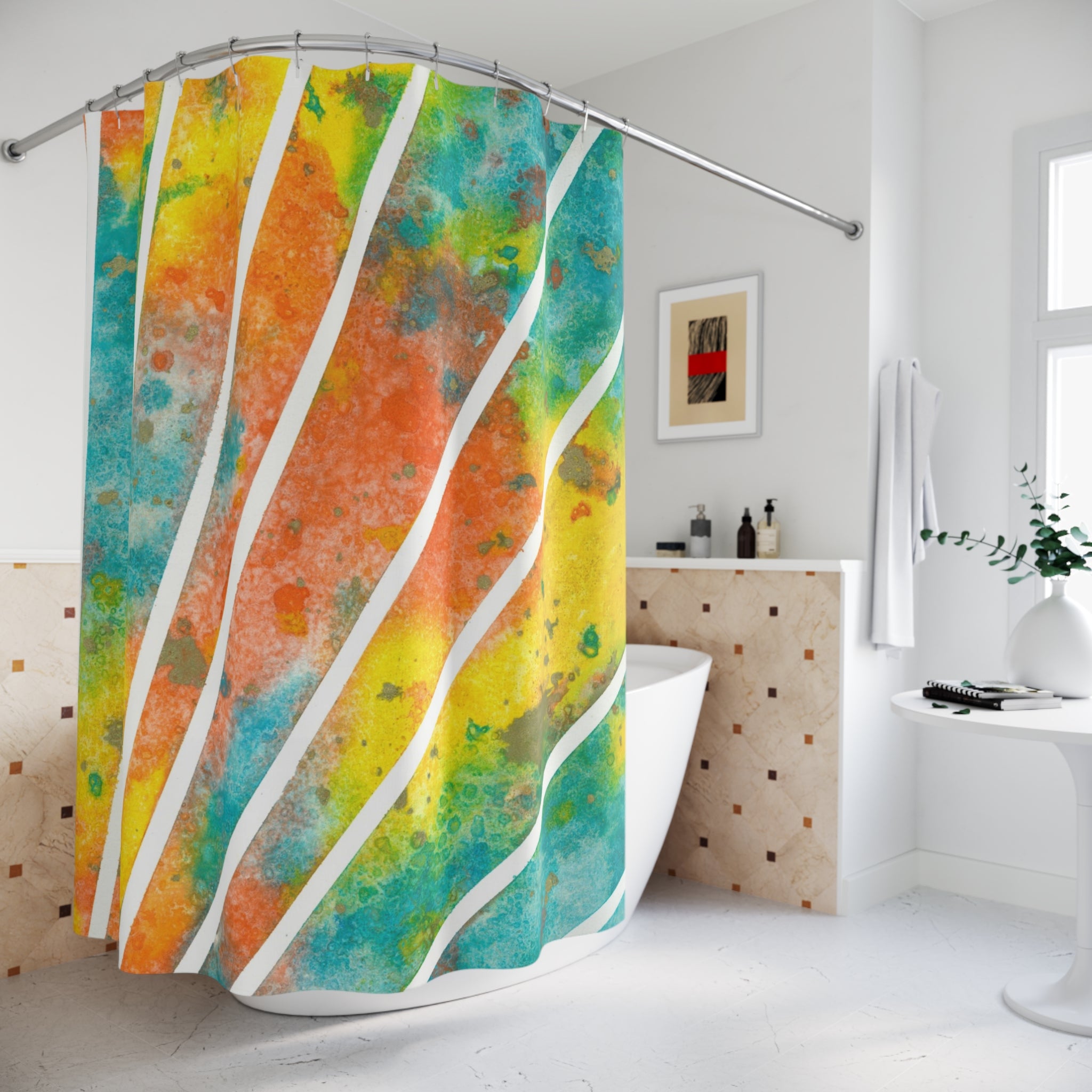 Beautiful Shower Curtains to Refresh Your Bathroom. Colourful Abstract Designs. Perfect For Your Bathroom or Special House-Warming Gift #101 Your Energy Radiates