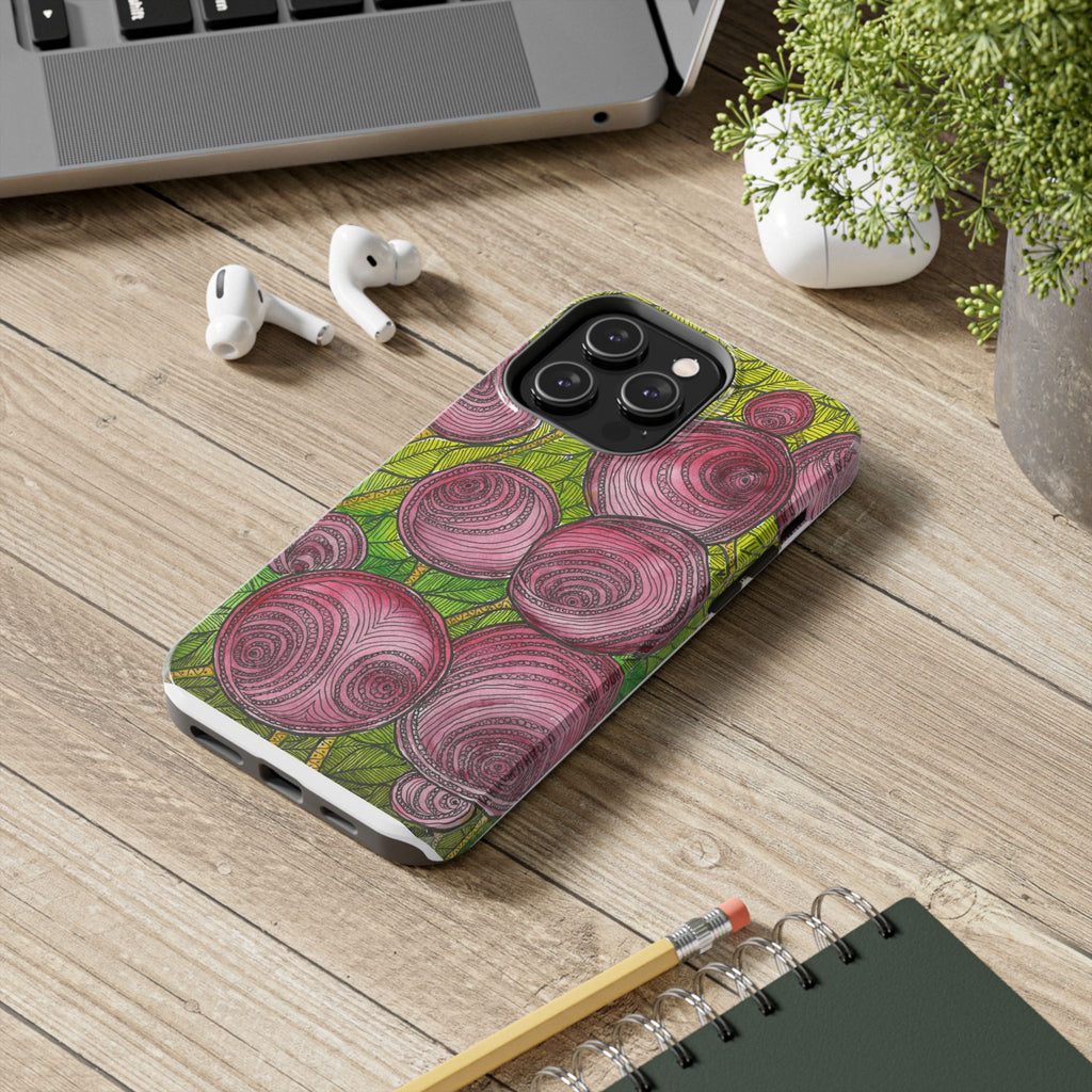 Tough Phone Case - All iPhones and Samsung Galaxys - Exciting Abstract Design #9 Spaced Blossoms